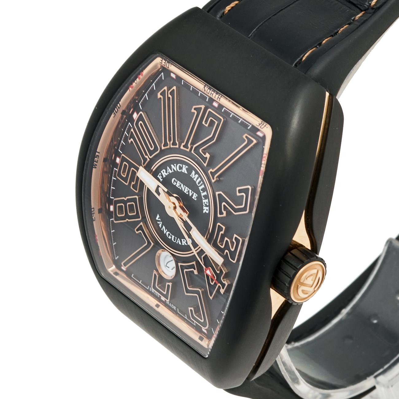 Frank Muller 18K Rose Gold Titanium Rubber Vanguard  Men's Wristwatch 45 mm 6