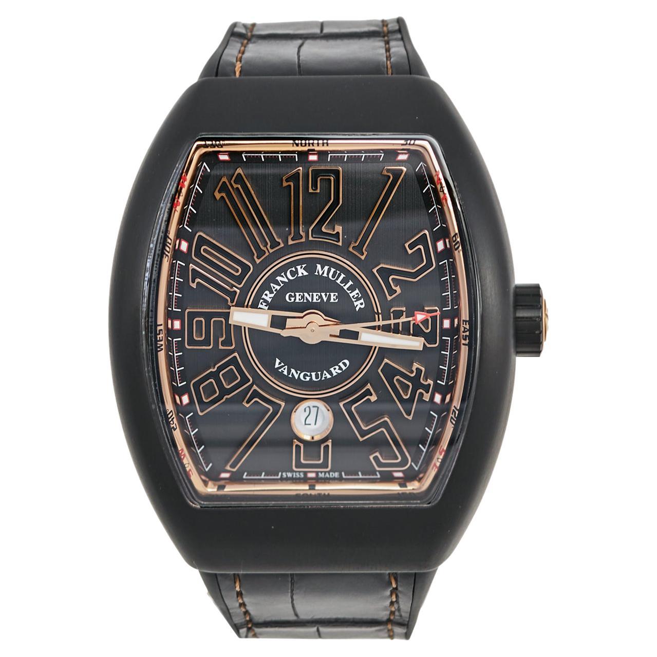 Frank Muller 18K Rose Gold Titanium Rubber Vanguard  Men's Wristwatch 45 mm