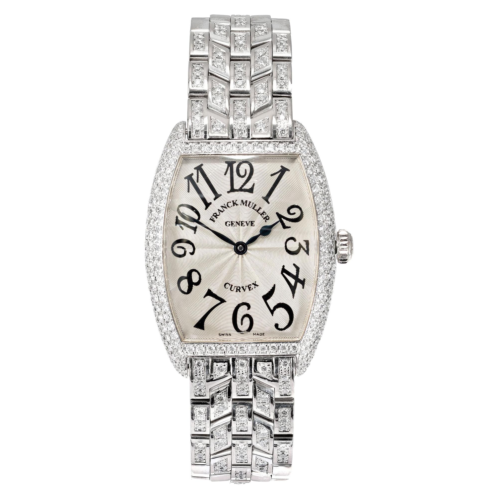Frank Muller 3.00 Carat Diamond White Gold Curvex Wristwatch