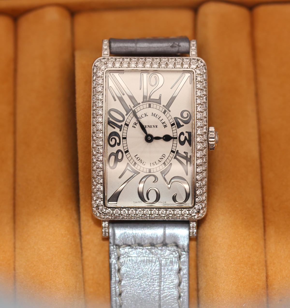 Frank Muller Long Island Relief Diamonds Box Papers Unisex Wristwatch, 2008 For Sale 7