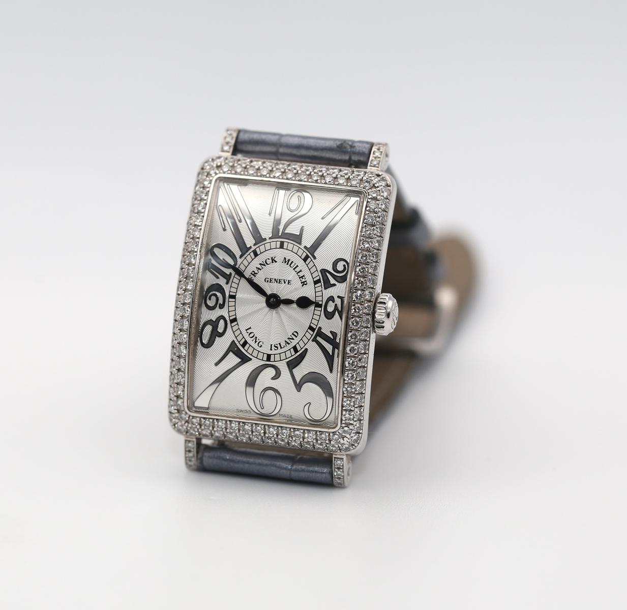 Frank Muller Long Island Relief Diamonds Box Papers Unisex Wristwatch, 2008 For Sale 1