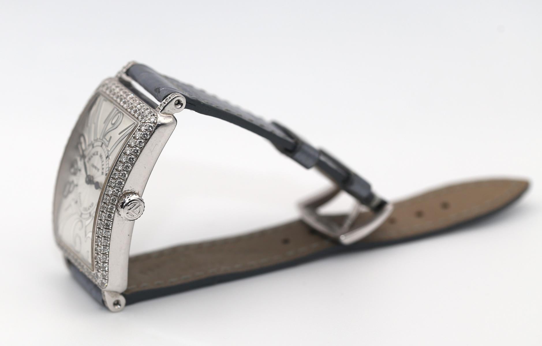 Frank Muller Long Island Relief Diamonds Box Papers Unisex Wristwatch, 2008 For Sale 2