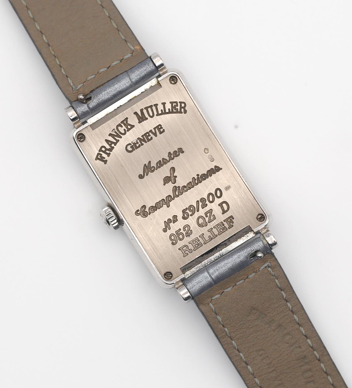 Frank Muller Long Island Relief Diamonds Box Papers Unisex Wristwatch, 2008 For Sale 3