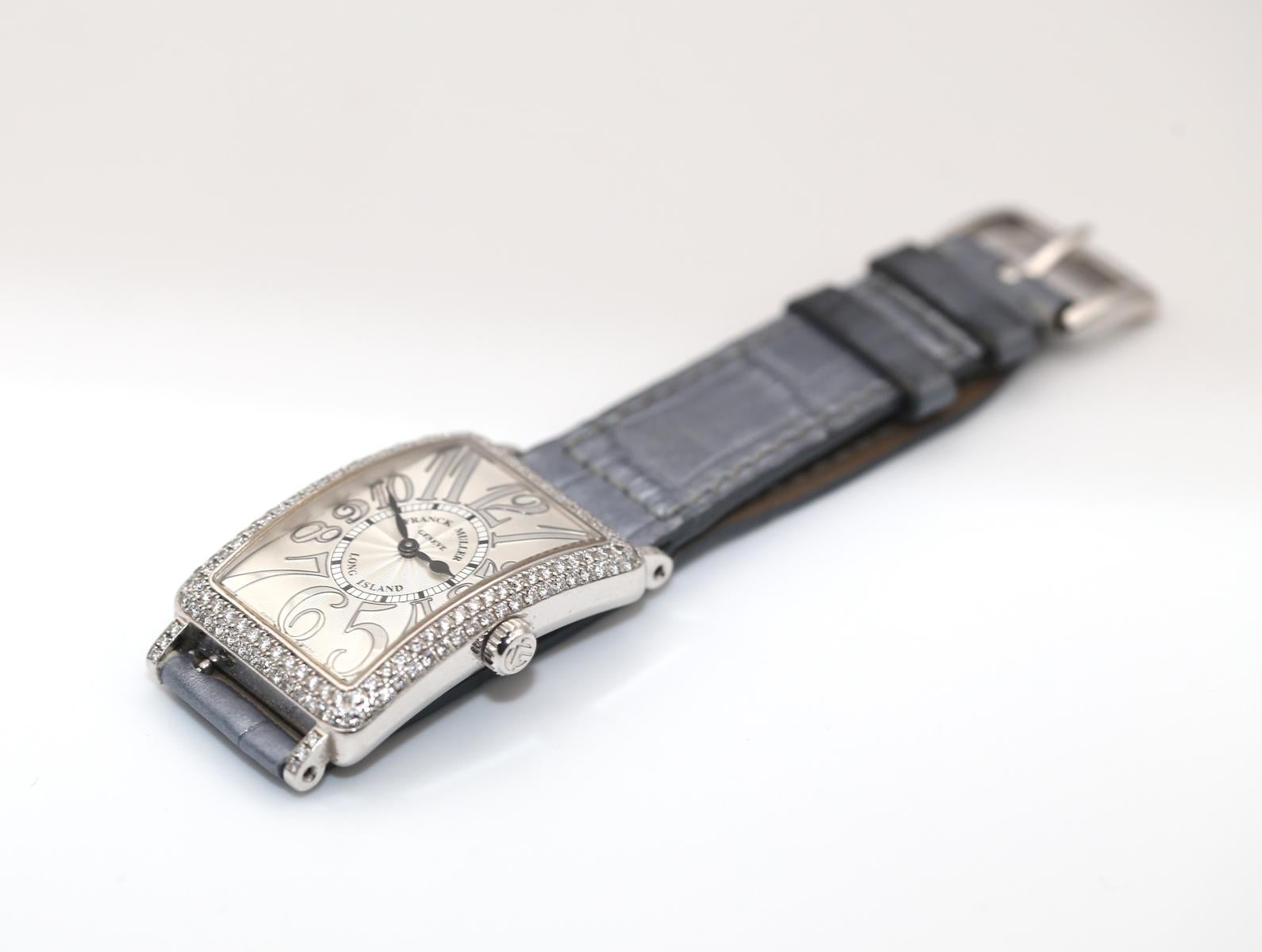 Frank Muller Long Island Relief Diamonds Box Papers Unisex Wristwatch, 2008 For Sale 5