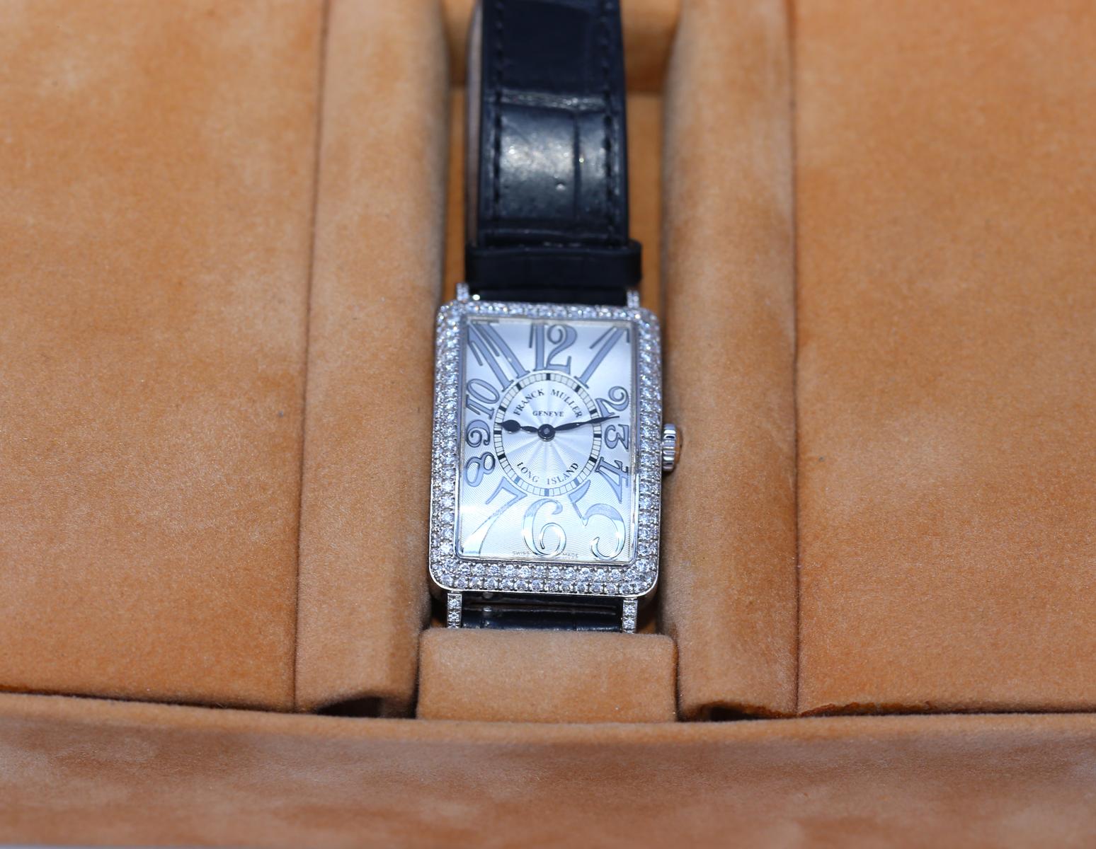 Round Cut Frank Muller Long Island Relief Diamonds Box Papers Wristwatch, 2008