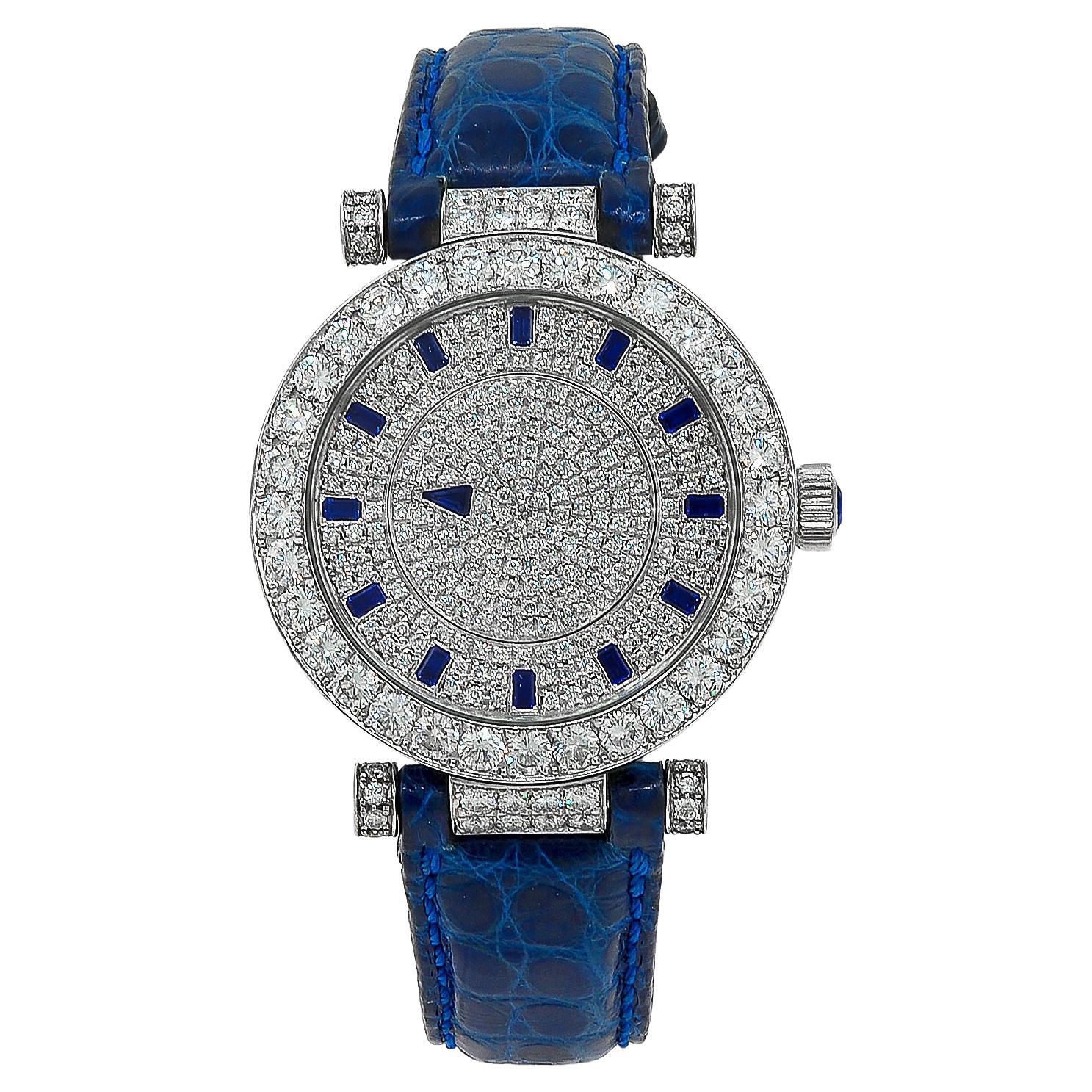 Frank Muller Two Tone Diamond, Sapphire Watch For Sale