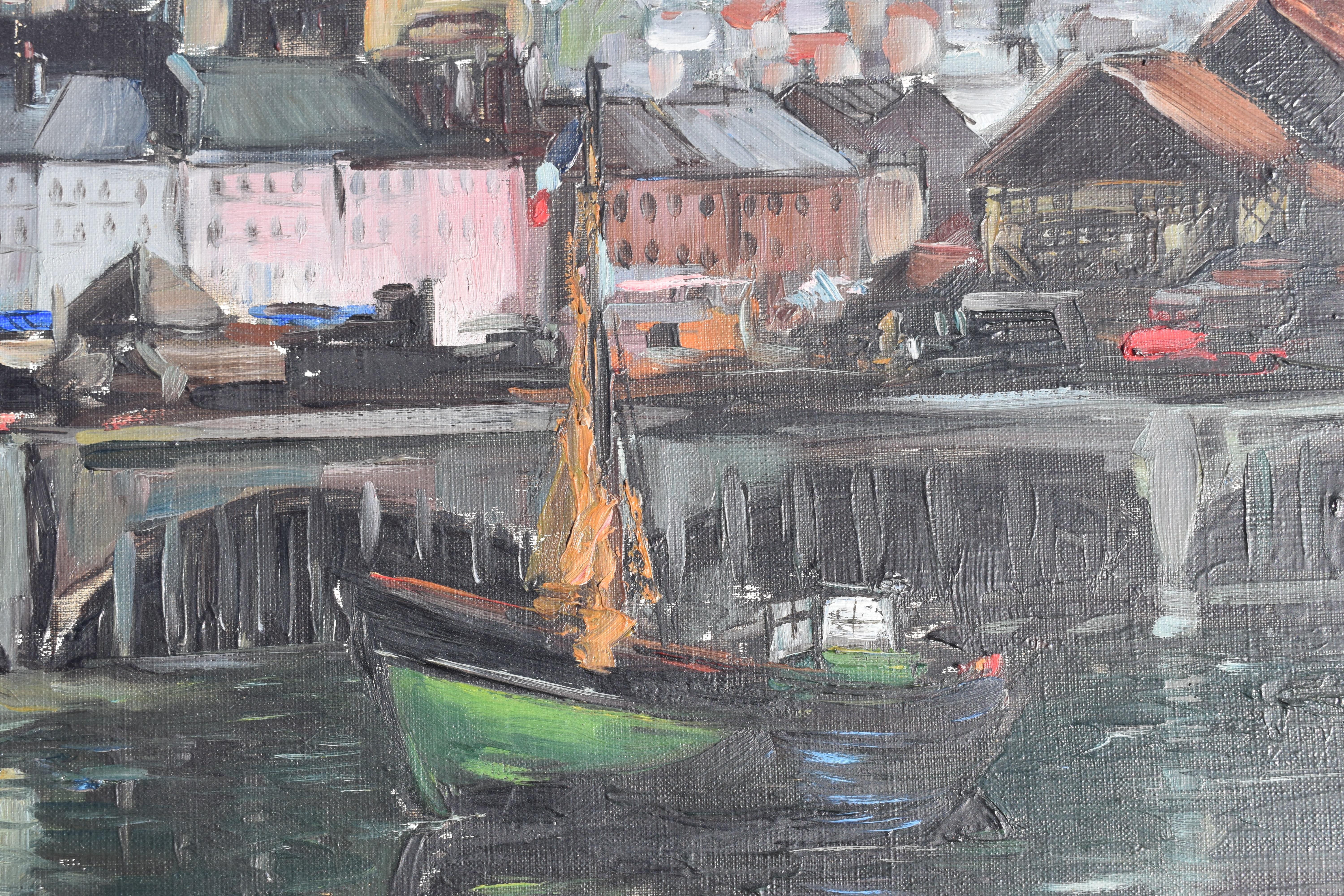 French School Honfleur Mid 20th Century Oil Painting For Sale 2