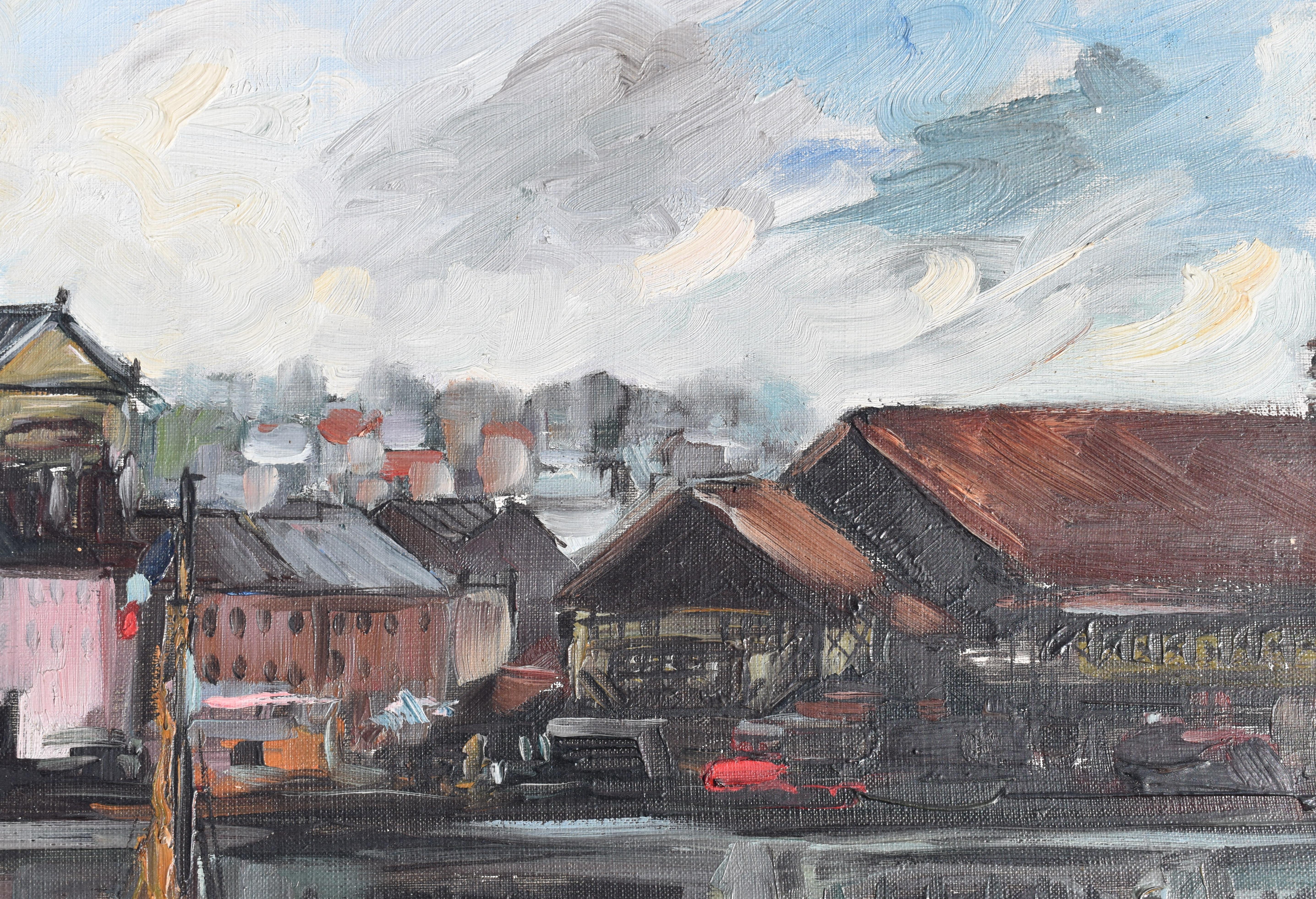 French School Honfleur Mid 20th Century Oil Painting For Sale 5