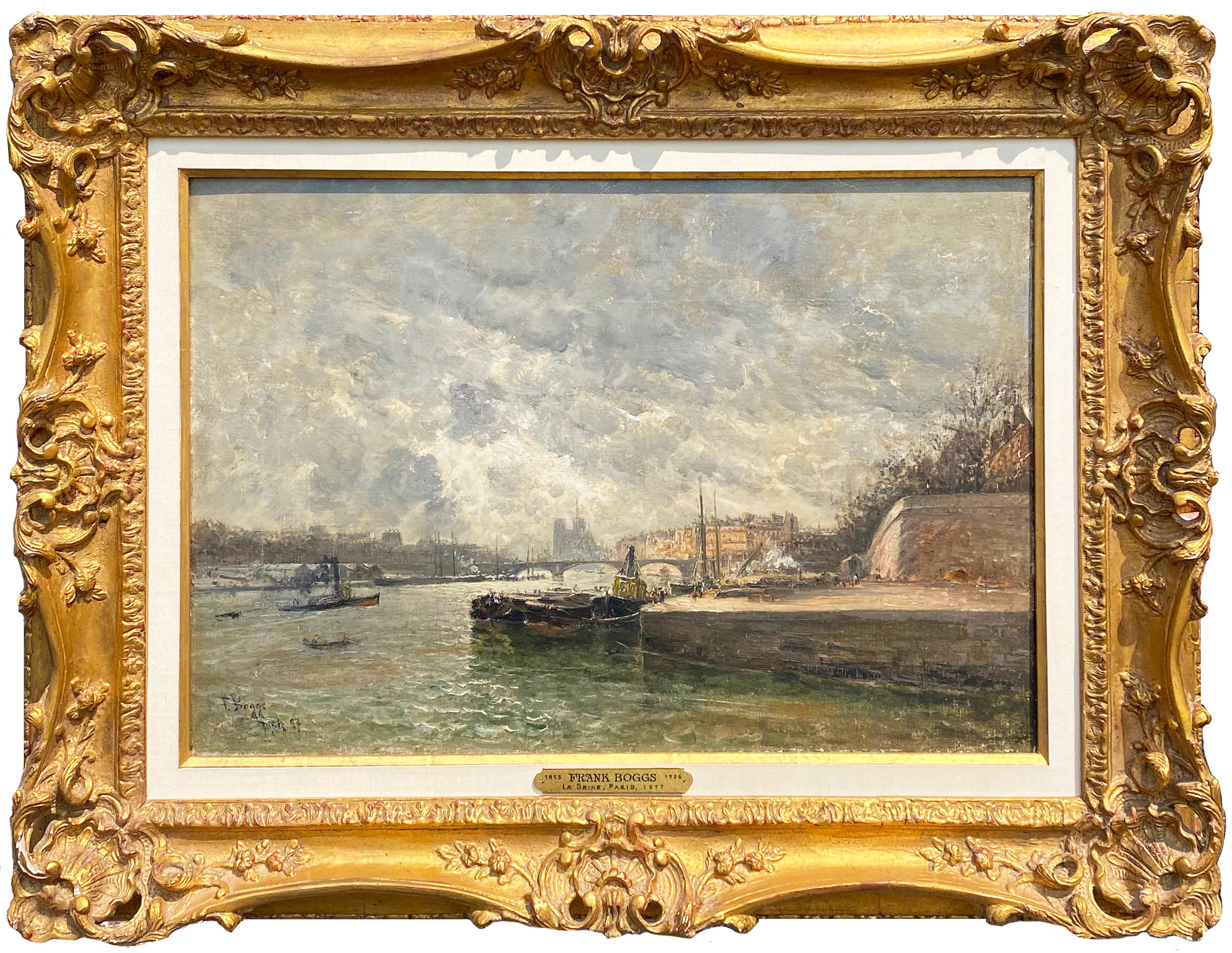 La Seine, Paris - Painting by Frank Myers Boggs