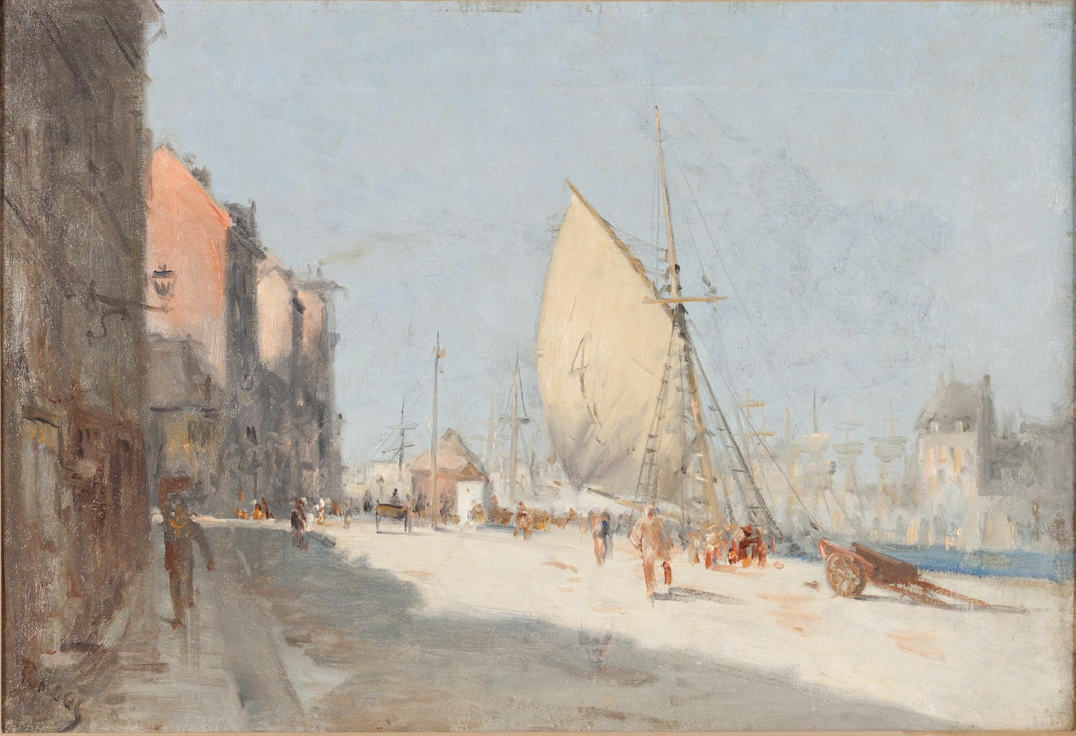 Frank Myers Boggs Landscape Painting - Le Port - Modern, Impressionism, Oil Painting, Late 19th Century