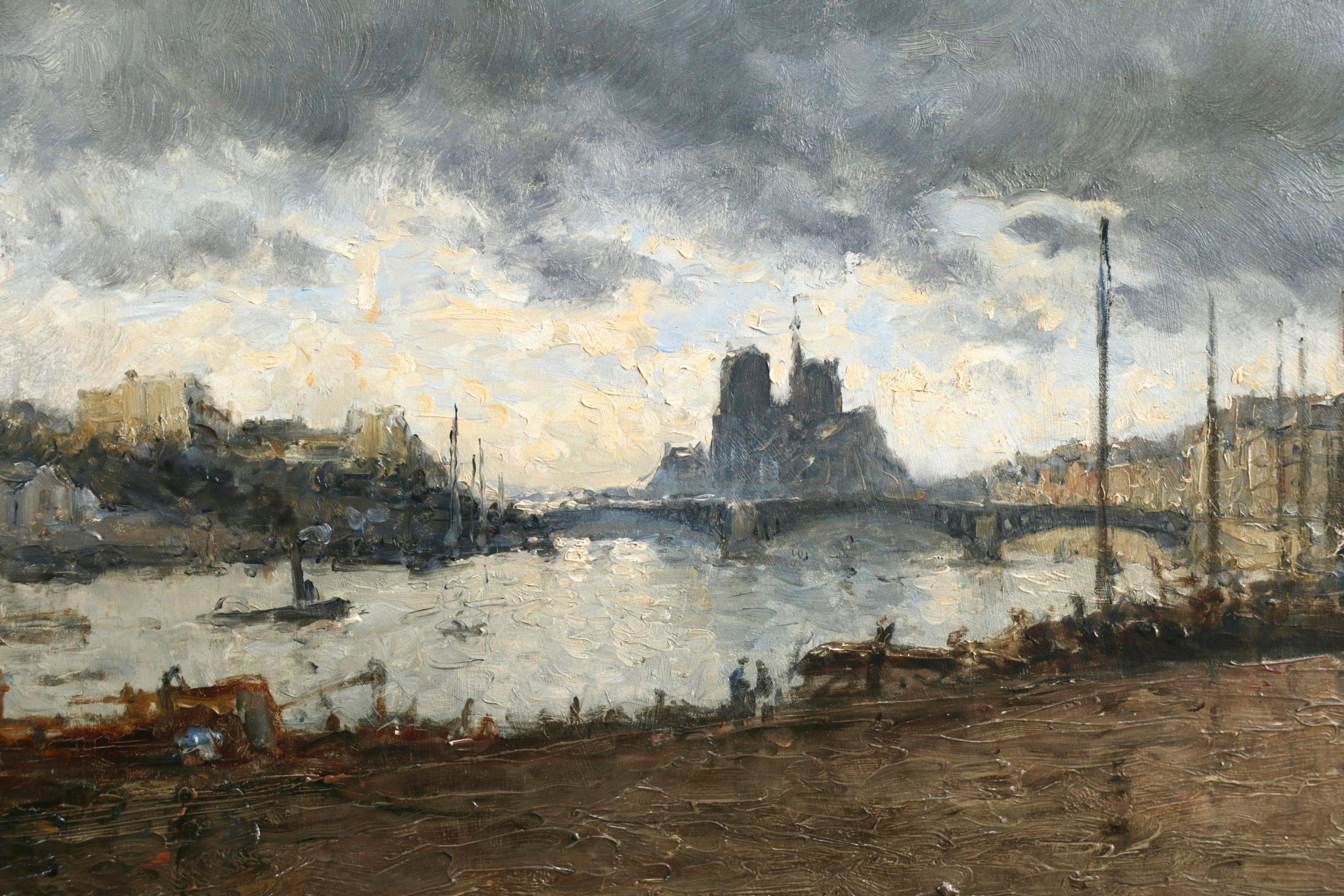 Paris - Impressionist Oil, Figures by River Landscape by Frank Myers Boggs 2