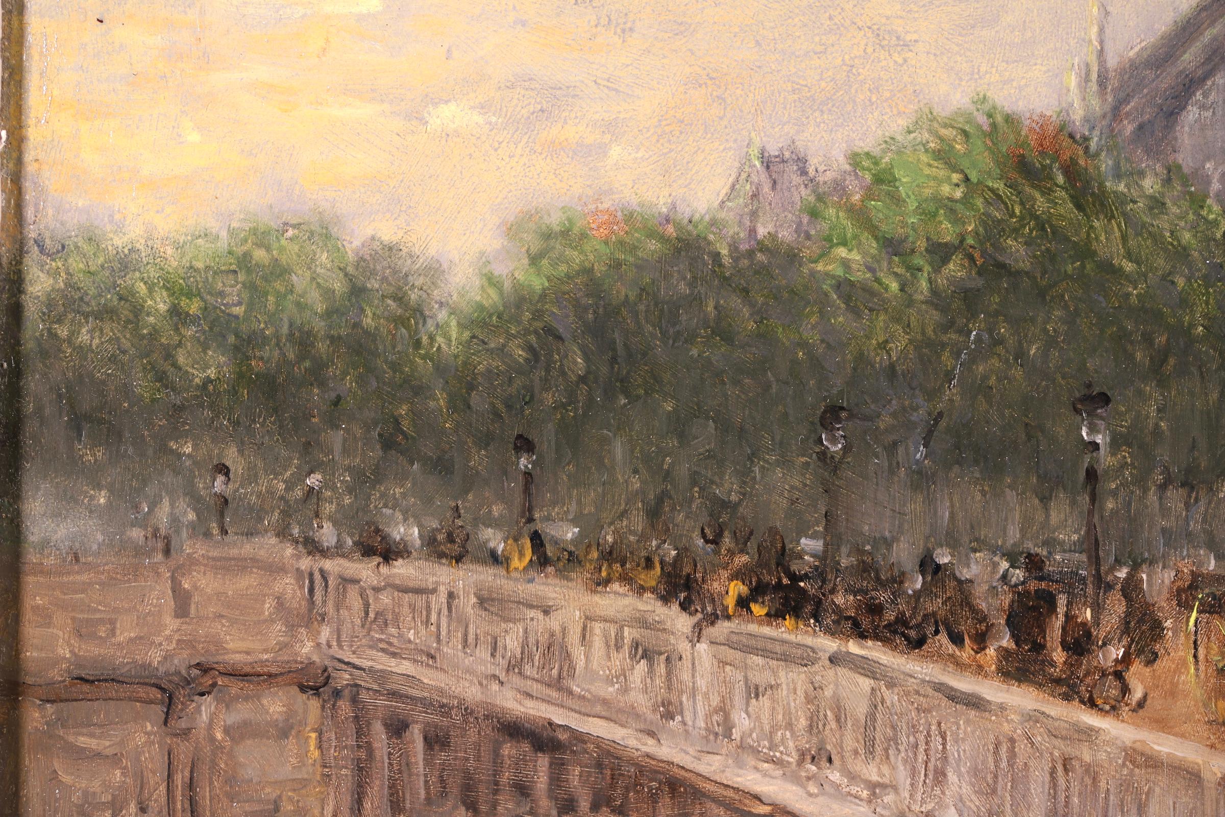 Paris - American Impressionist Oil, Figures in landscape by Frank Myers Boggs 6