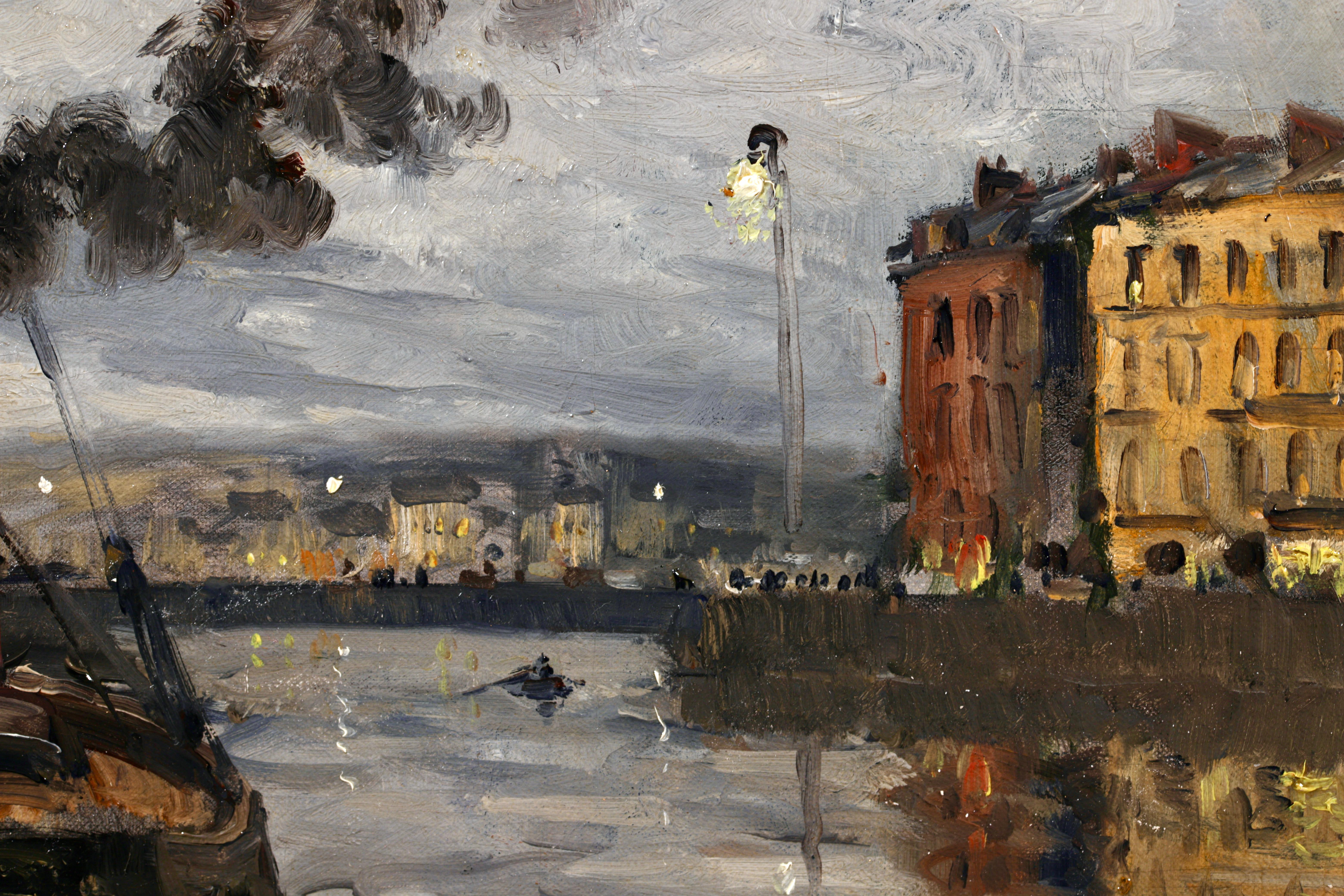 Port de Le Havre - Impressionist Riverscape Oil Painting by Frank Myers Boggs 8