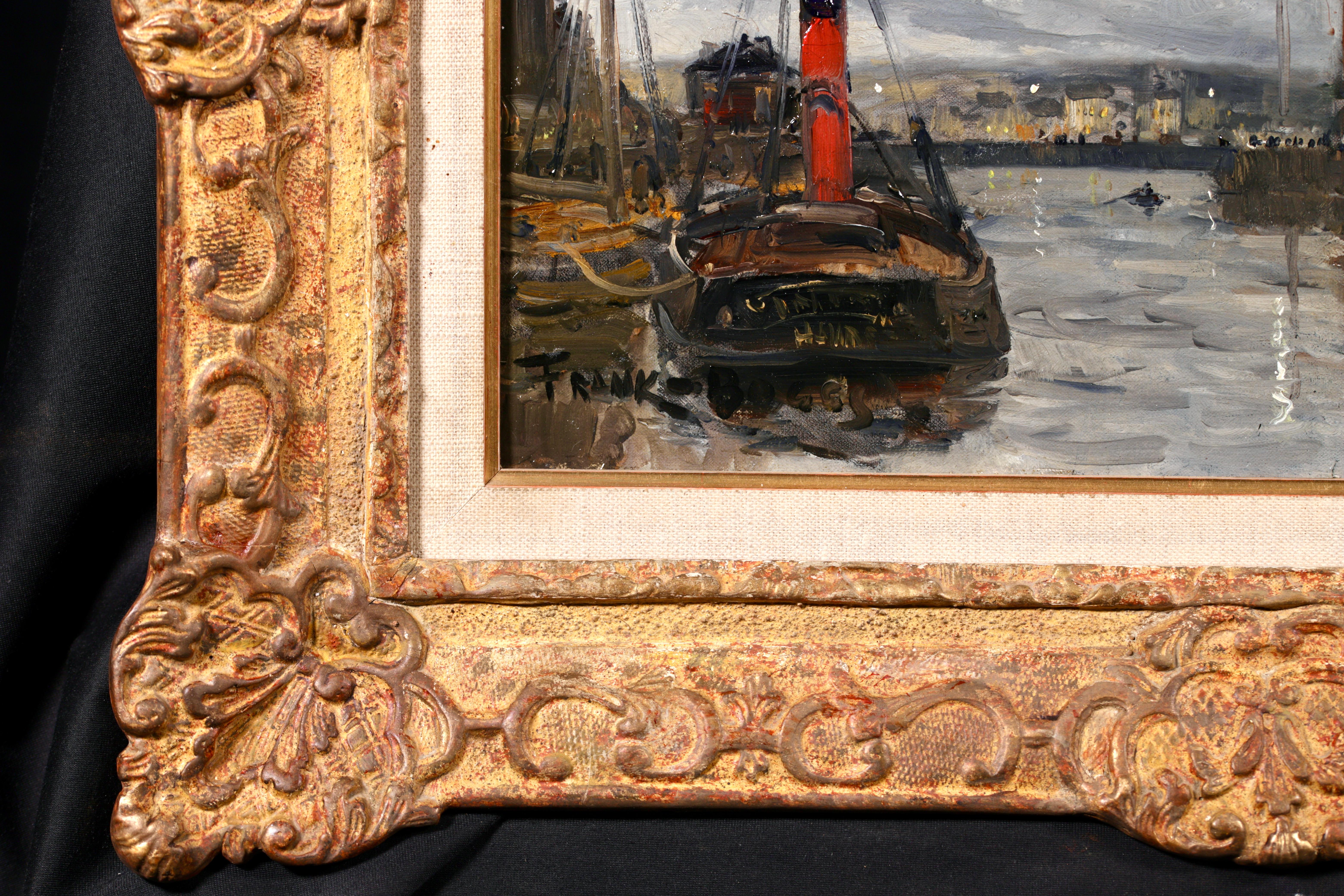 Port de Le Havre - Impressionist Riverscape Oil Painting by Frank Myers Boggs 10