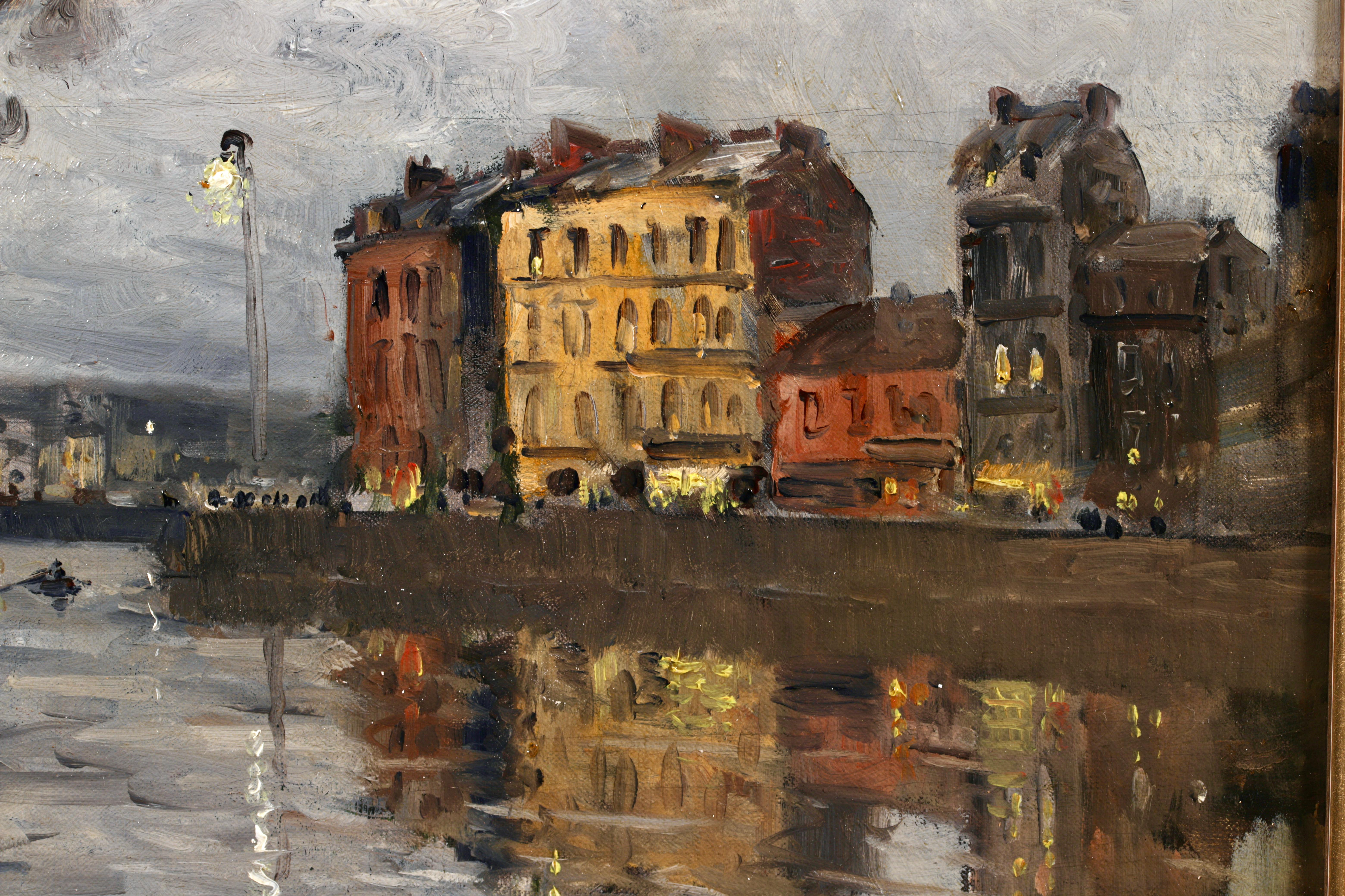Port de Le Havre - Impressionist Riverscape Oil Painting by Frank Myers Boggs 6