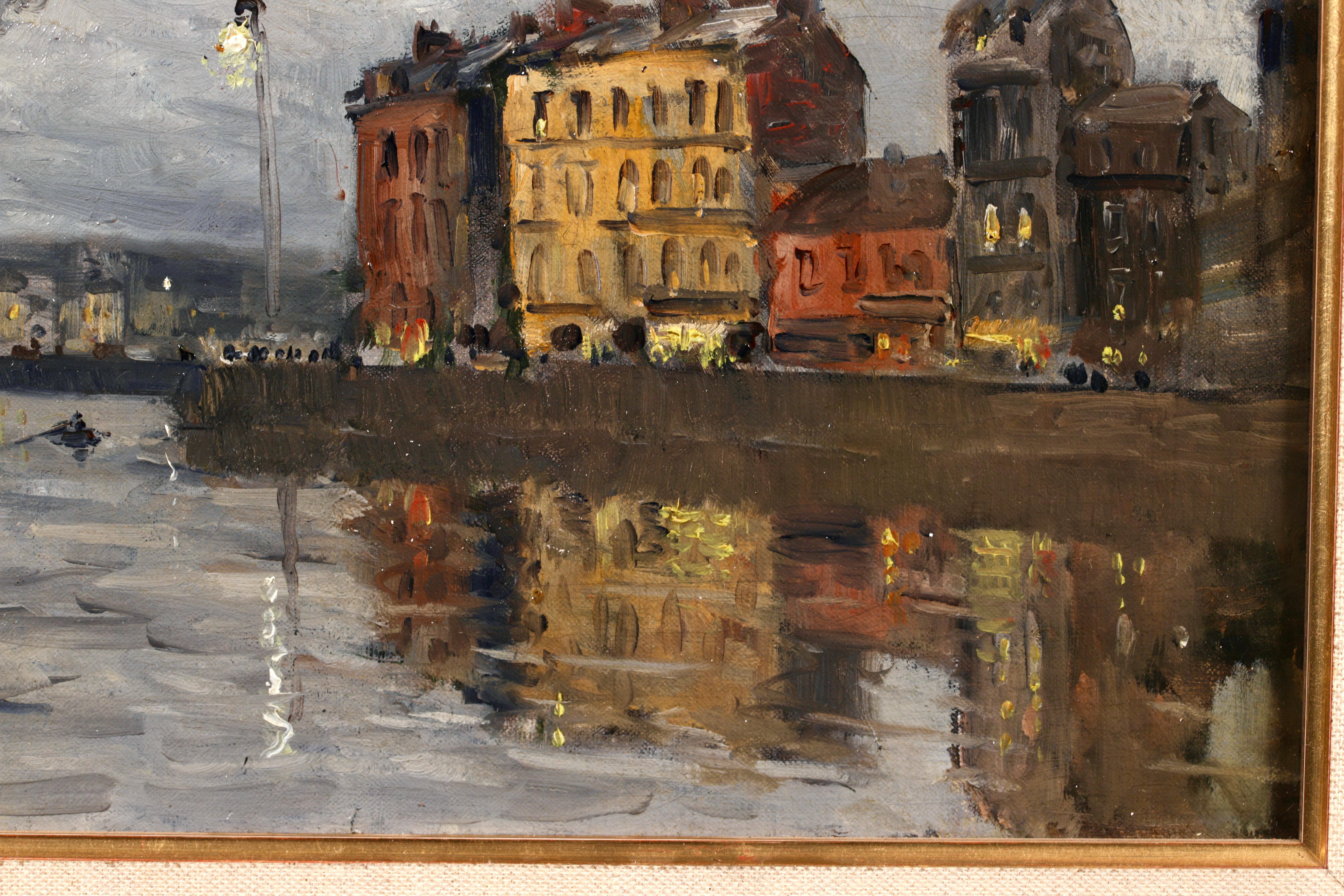 Port de Le Havre - Impressionist Riverscape Oil Painting by Frank Myers Boggs 7
