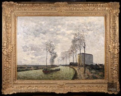 The Canal Saint-Denis - Impressionist Oil, Winter Riverscape - Frank Myers Boggs
