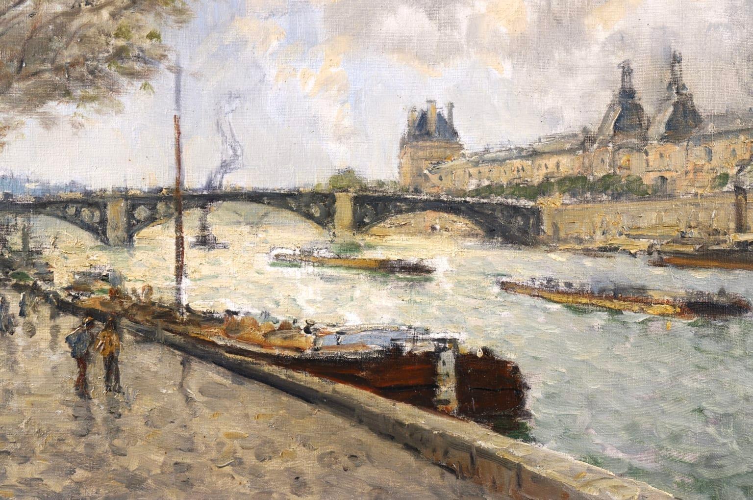 View of the Seine, Paris - Impressionist Oil, Riverscape by Frank Myers Boggs 3