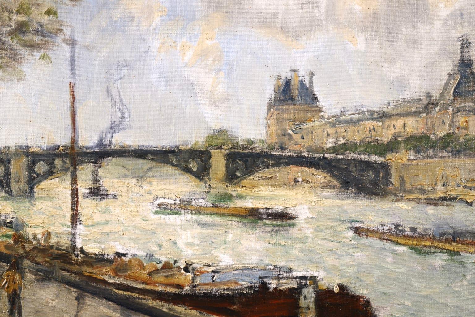 View of the Seine, Paris - Impressionist Oil, Riverscape by Frank Myers Boggs 5