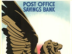 Original "Post Office Savings Bank, Save for Supremacy" vintage British poster