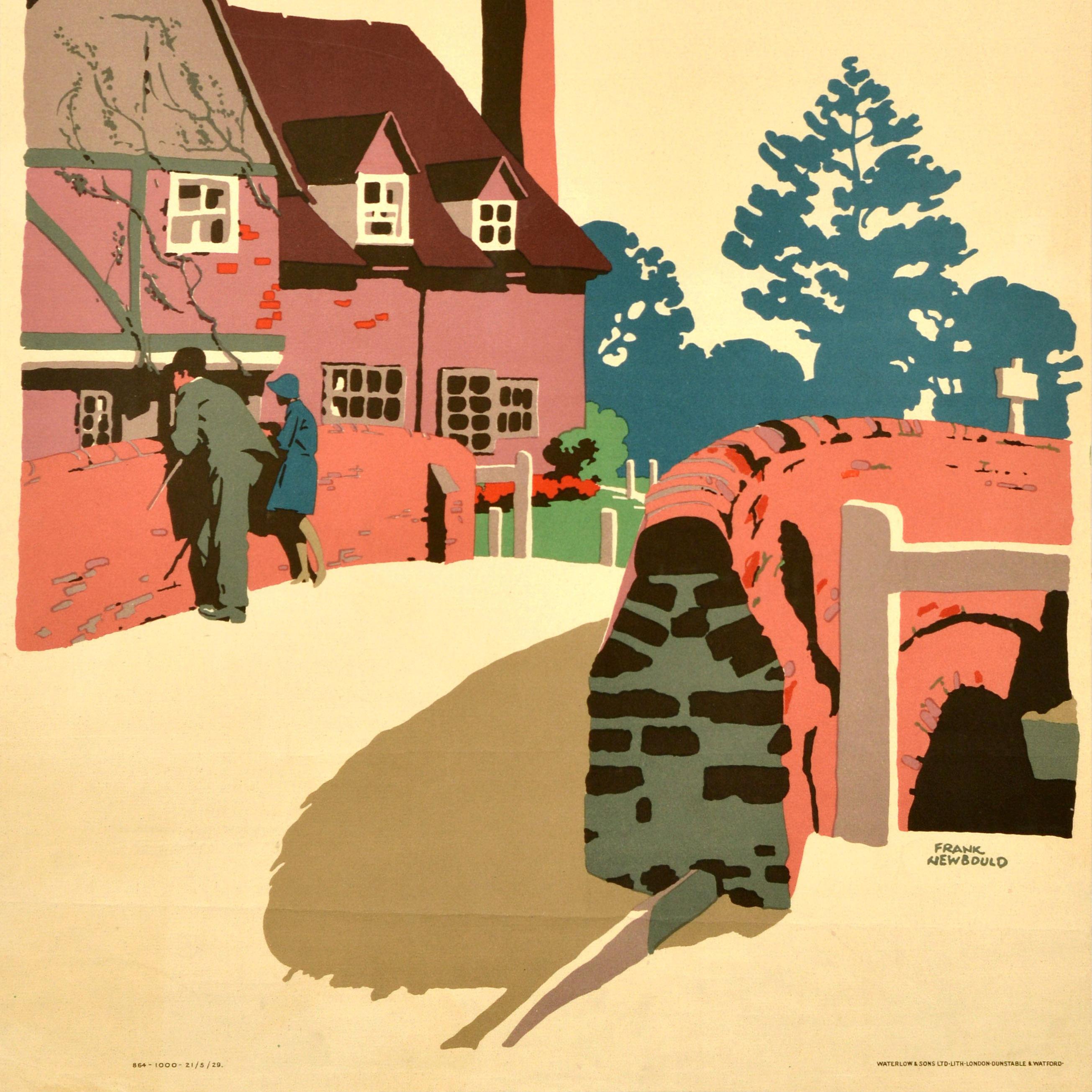 Original Vintage Travel Poster Denham By Tram To Uxbridge Frank Newbould London For Sale 2