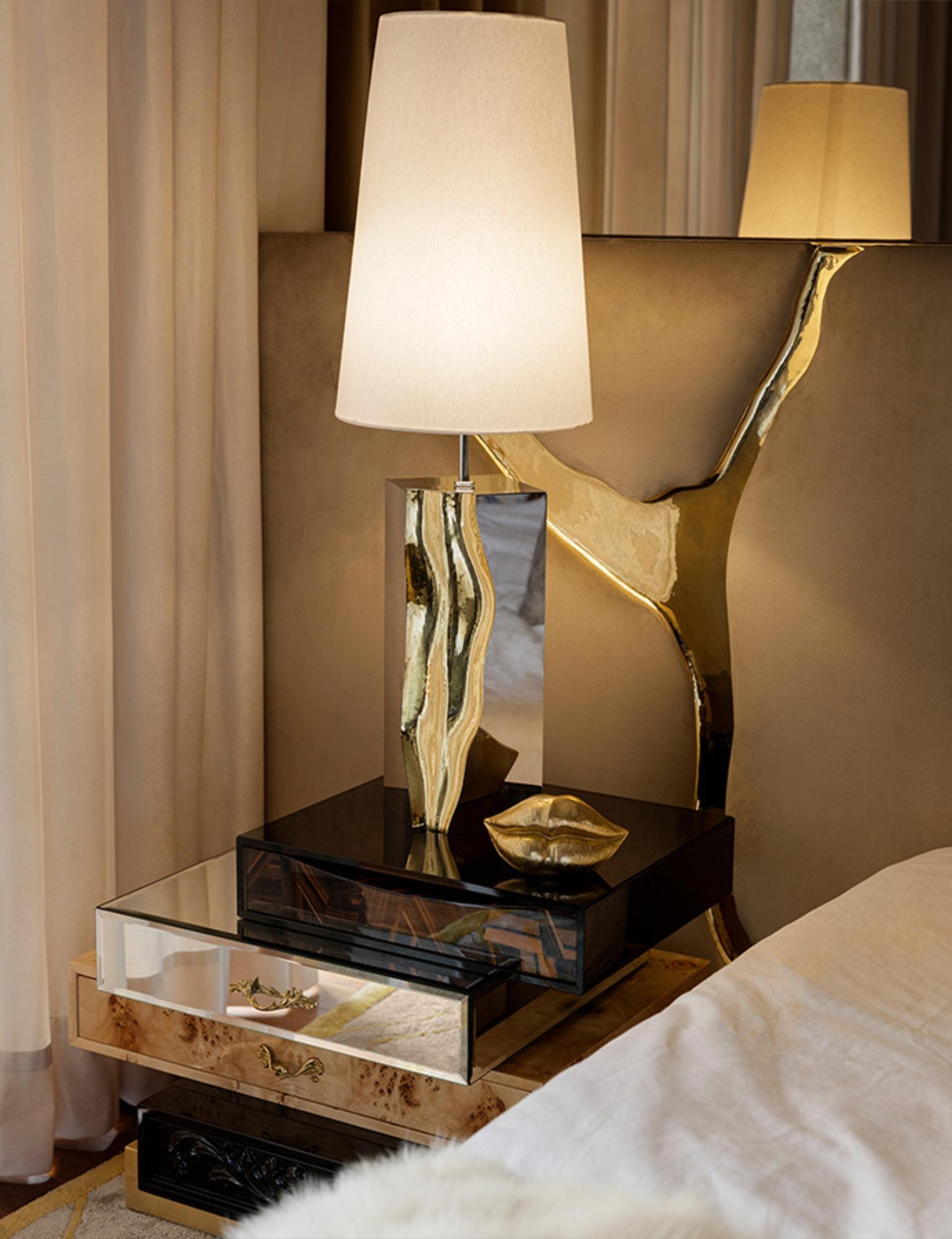 Frank Nightstand - Hand Carved Wood & Ebony Veneer - Boca do Lobo For Sale 6