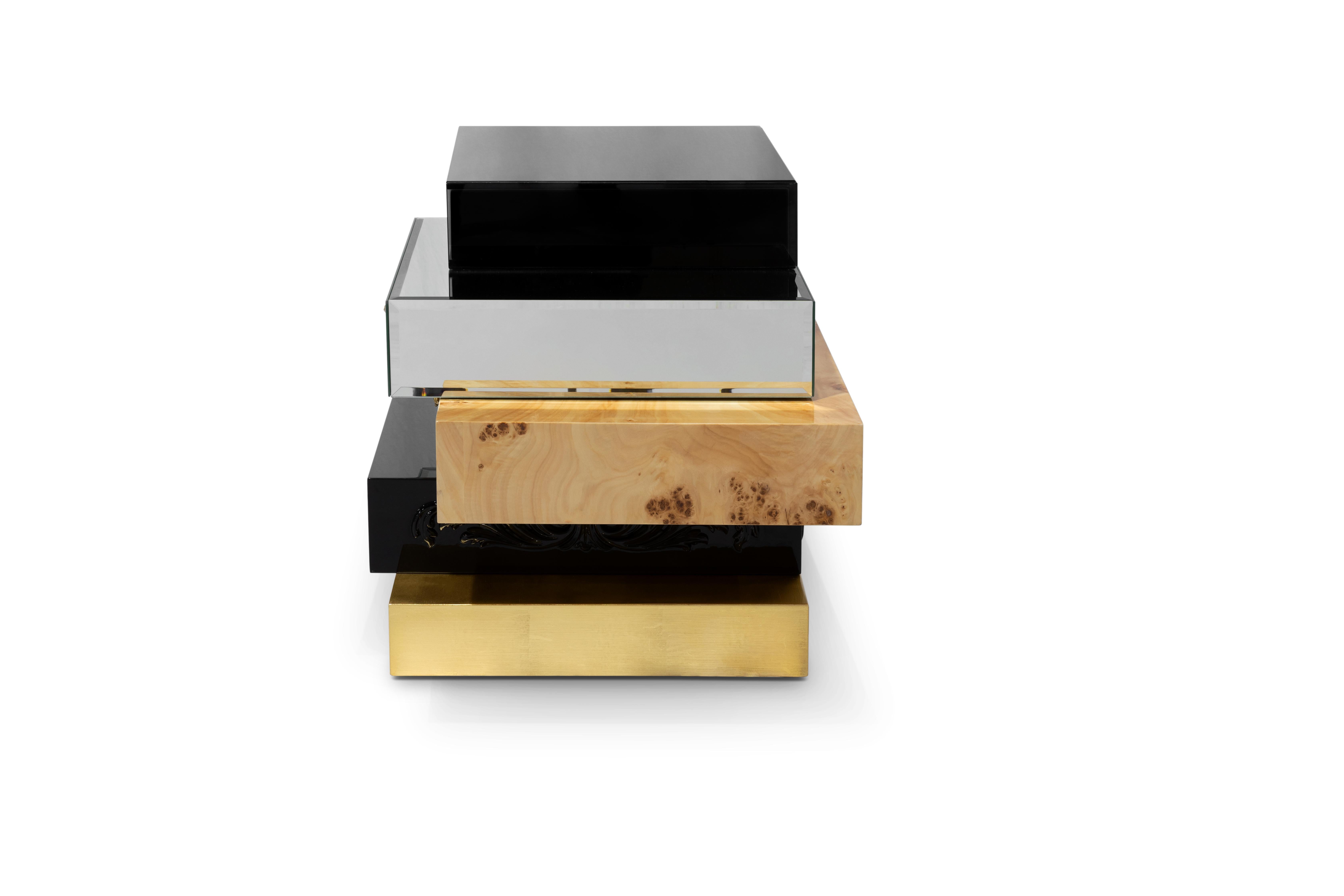 Frank Nightstand - Hand Carved Wood & Ebony Veneer - Boca do Lobo In New Condition For Sale In Rio Tinto, PT