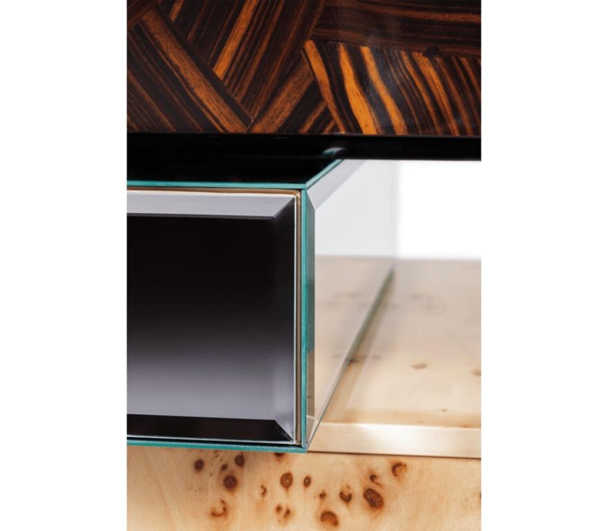 Frank Nightstand In Wood Veneer and Lacquered Wood by Boca do Lobo For Sale 1