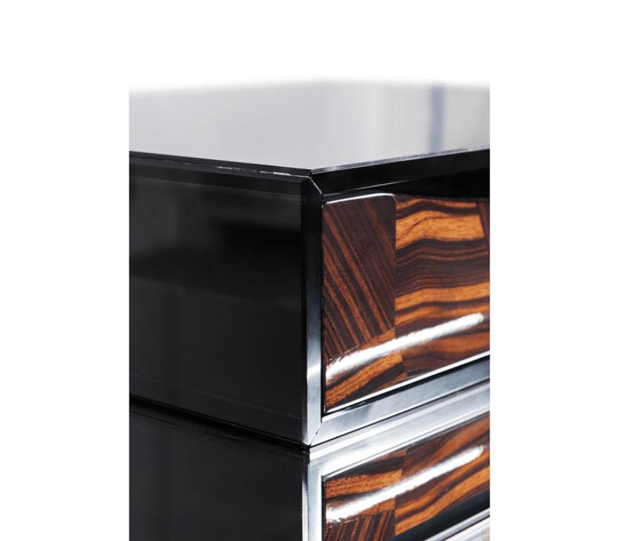 Frank Nightstand In Wood Veneer and Lacquered Wood by Boca do Lobo For Sale 2