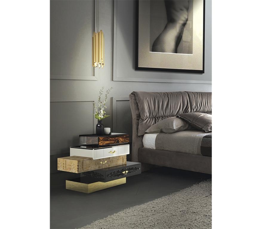 Frank Nightstand In Wood Veneer and Lacquered Wood by Boca do Lobo For Sale 5