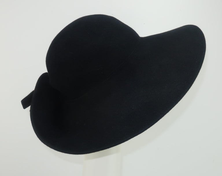Frank Olive black felt grosgrain vintage black hat Vintage Frank Olive Hats - 3 For Sale at 1stDibs | frank  main image 4