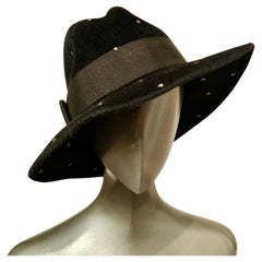 Frank Olive Private Collection Rhinestone Studded Black Fedora
