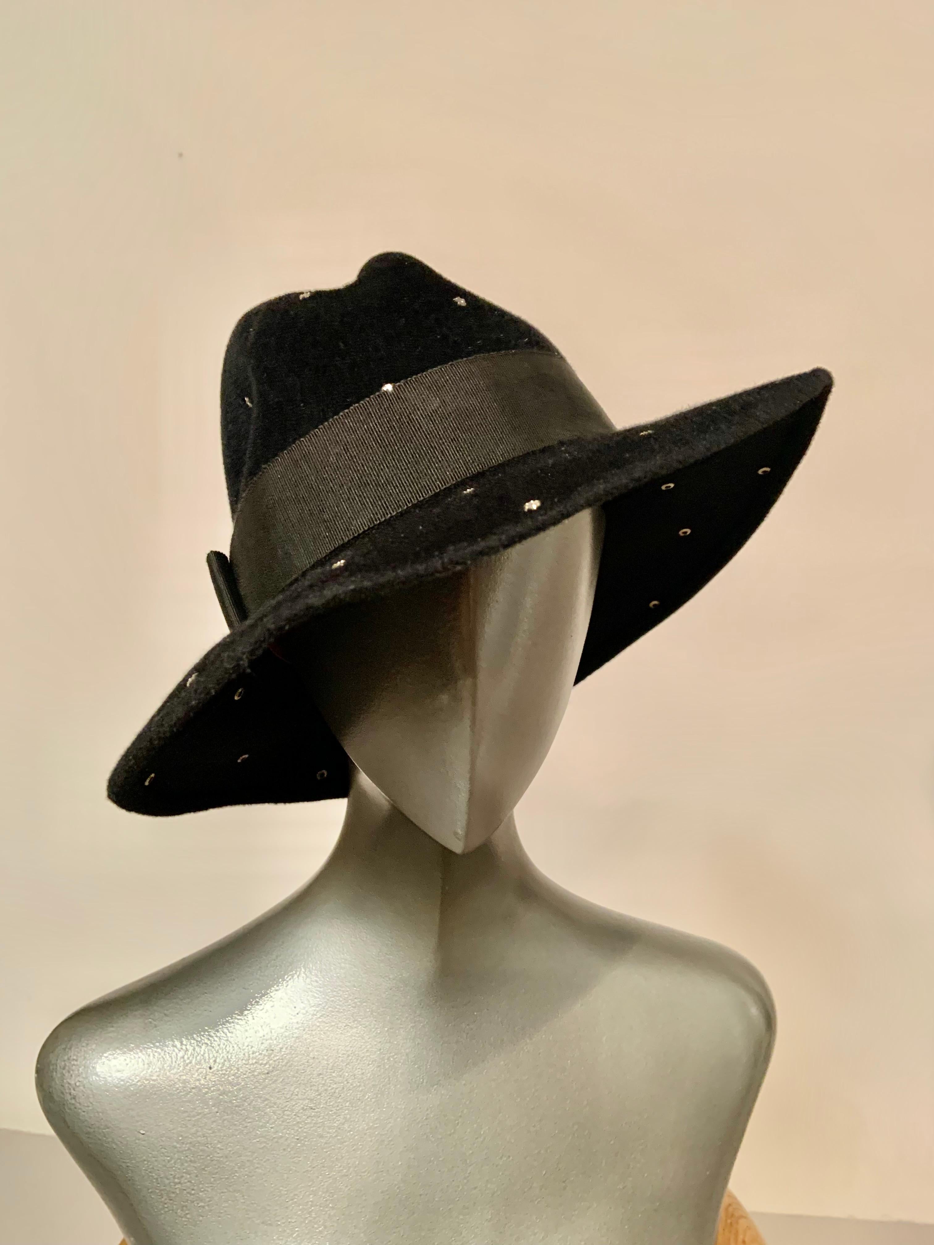 Frank Olive Private Collection Rhinestone Studded Black Fedora 3