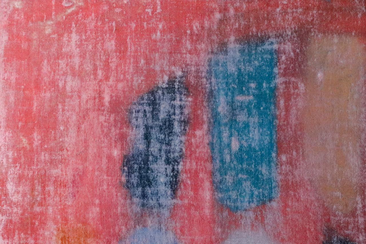 Couleur abstraite sur panneau roses, verts et bleus  « Cycle n° 2 » de Frank Olt en vente 1