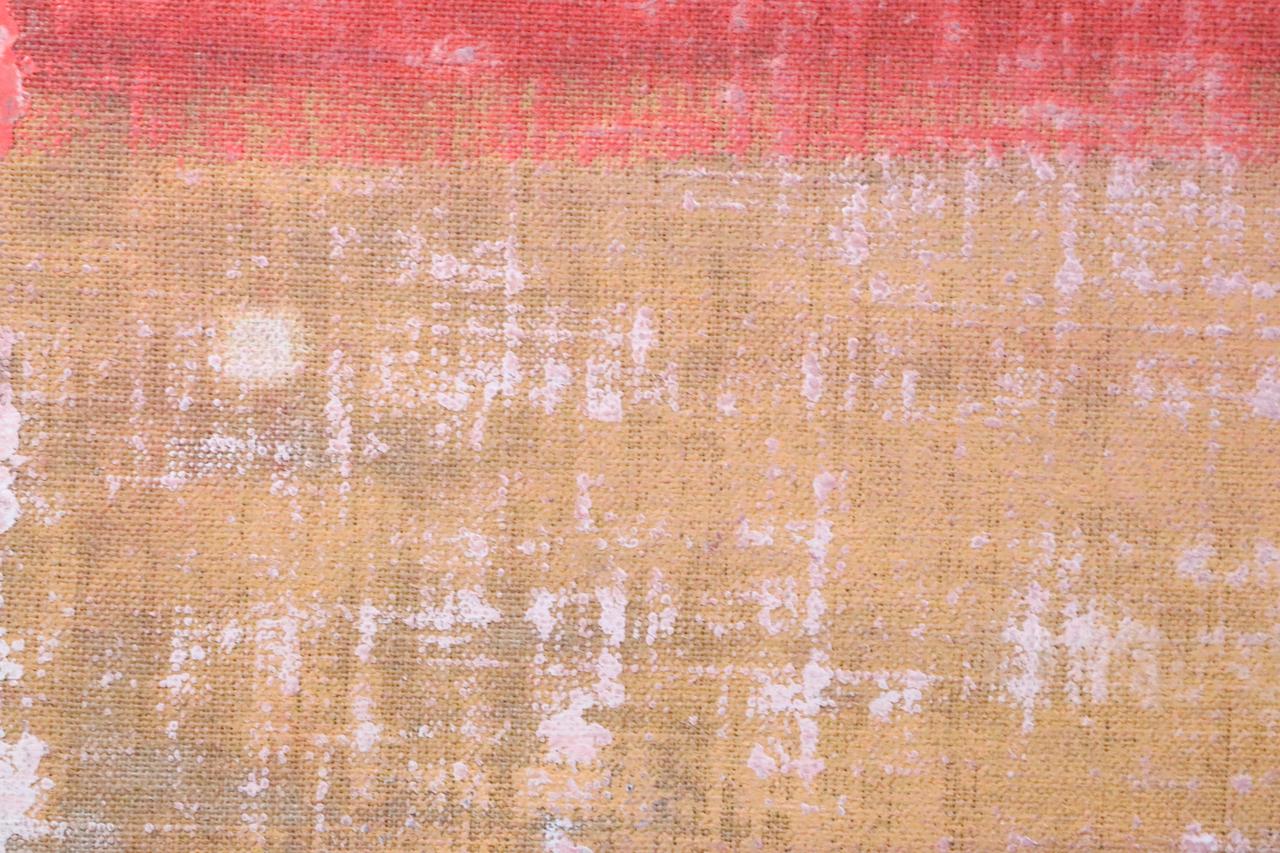 Abstrakte Malerei  Enkaustik-Gemälde „Landscape no.19“ in Weiß, Grün, Rot und Blau (Braun), Abstract Painting, von Frank Olt