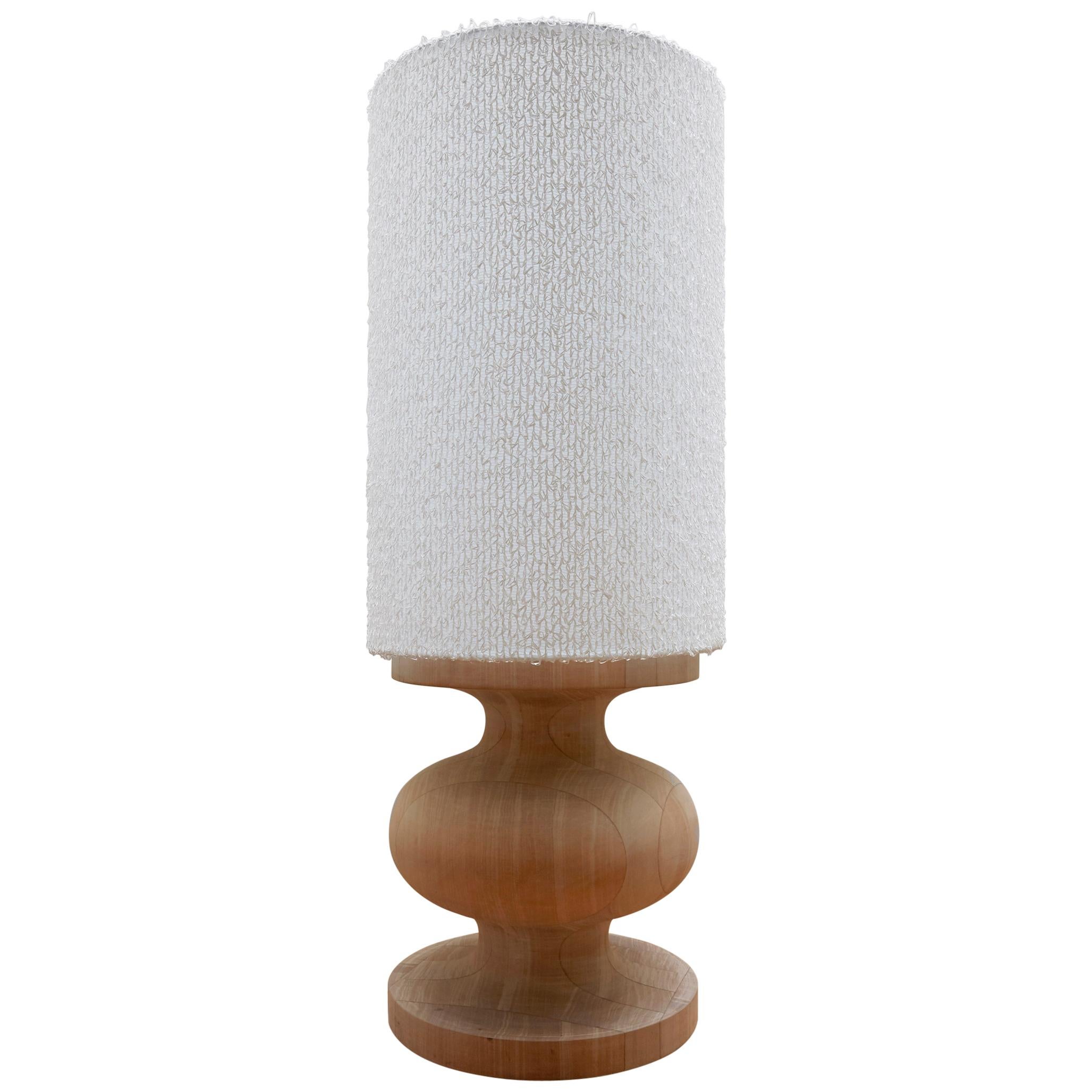 Organic, minimal, sculptural, refined, this very large, handcrafted solid timber table lamp makes a sculptural statement. Frank Fringe Lamp  is an example of 21st century organic modernism inspired by Arp's and Brancusi's  minimal 20th century