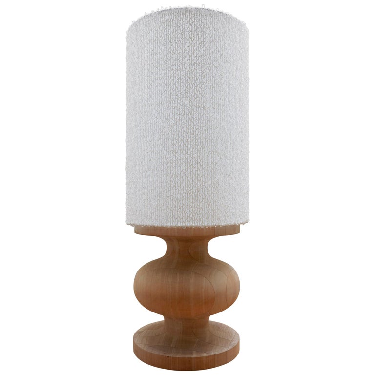 Large Frank Organic Modern Table Lamp, Small Table Lamp With Fringe Shade