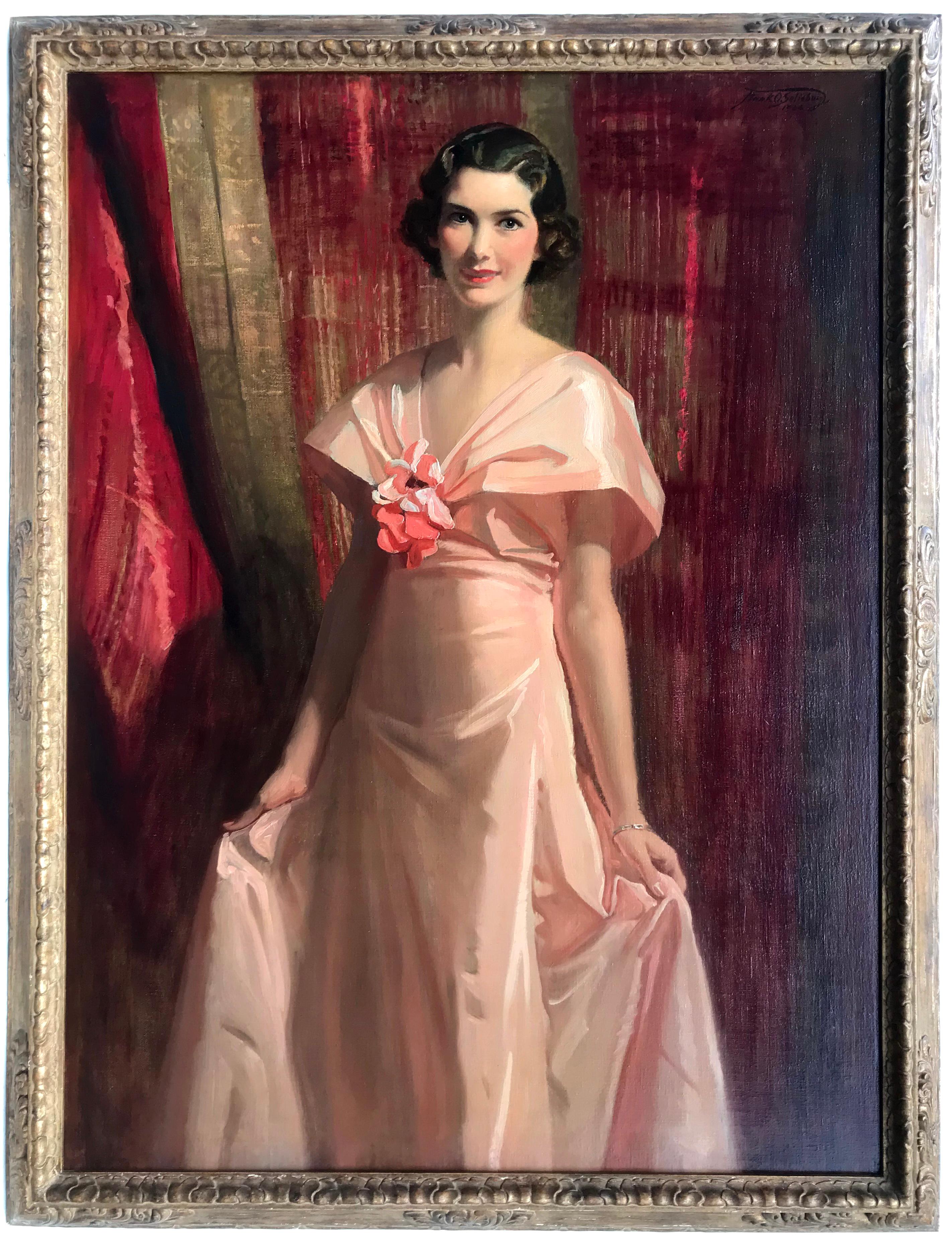 Figurative Painting Frank Owen Salisbury - Portrait de Maud Fealey, peinture originale à l'huile sur toile