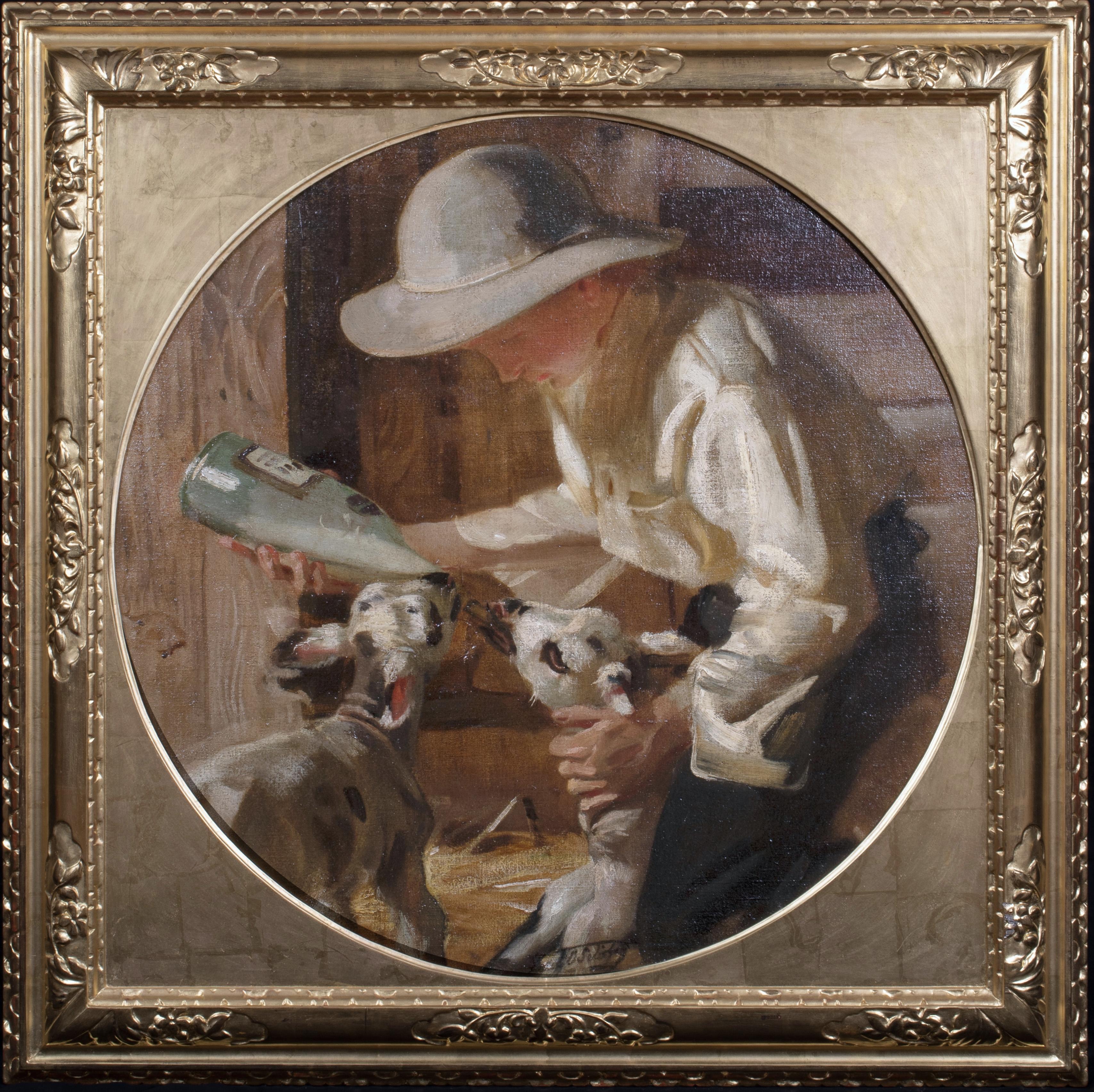 Frank Owen Salisbury Portrait Painting - Feeding The Lambs, circa 1900