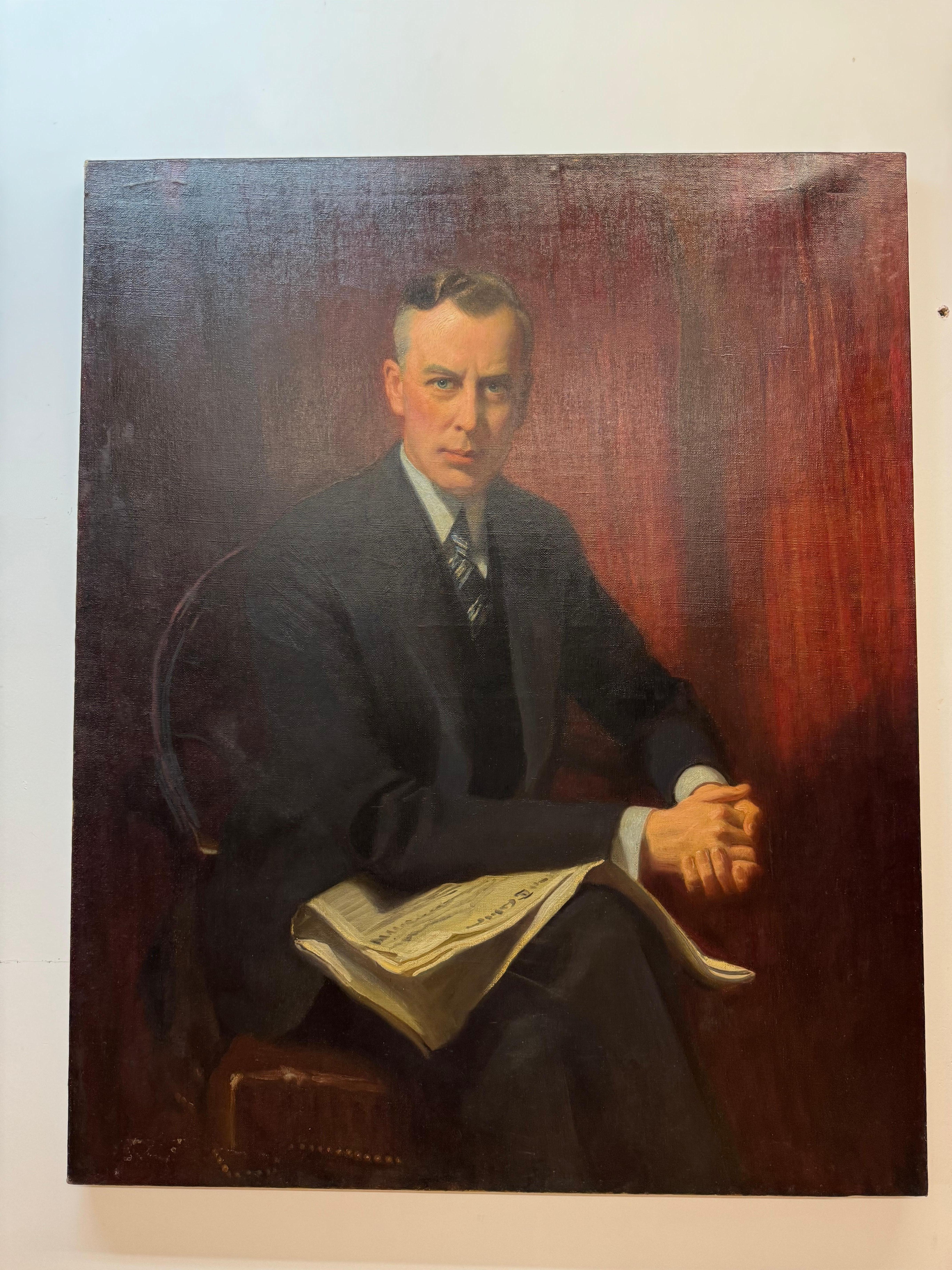 Frank Owen Salisbury Figurative Painting - Male portrait painting, 1934