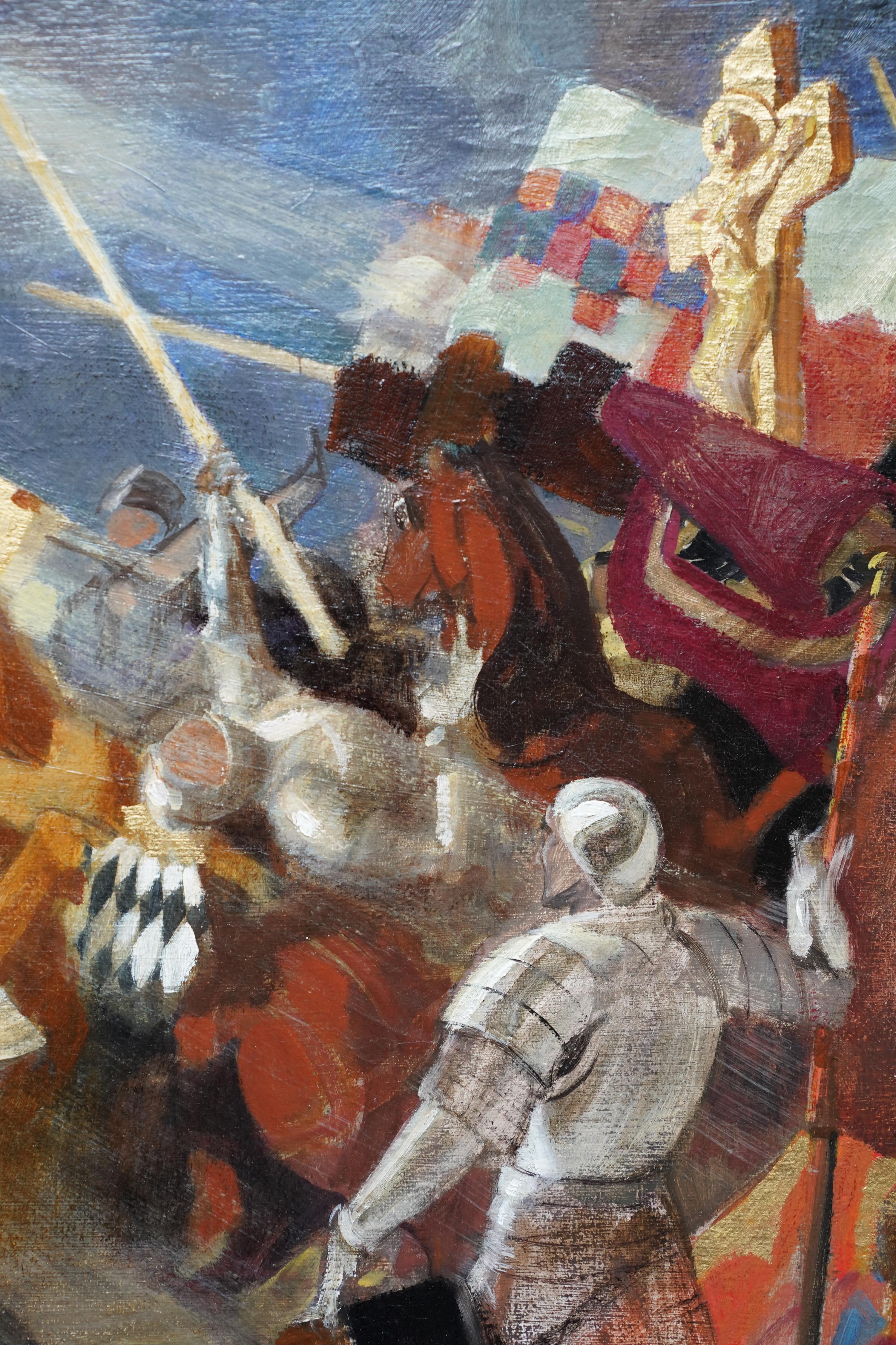 Onward Christian Soldiers - peinture à l'huile d'art religieuse édouardienne britannique de 1911  en vente 1