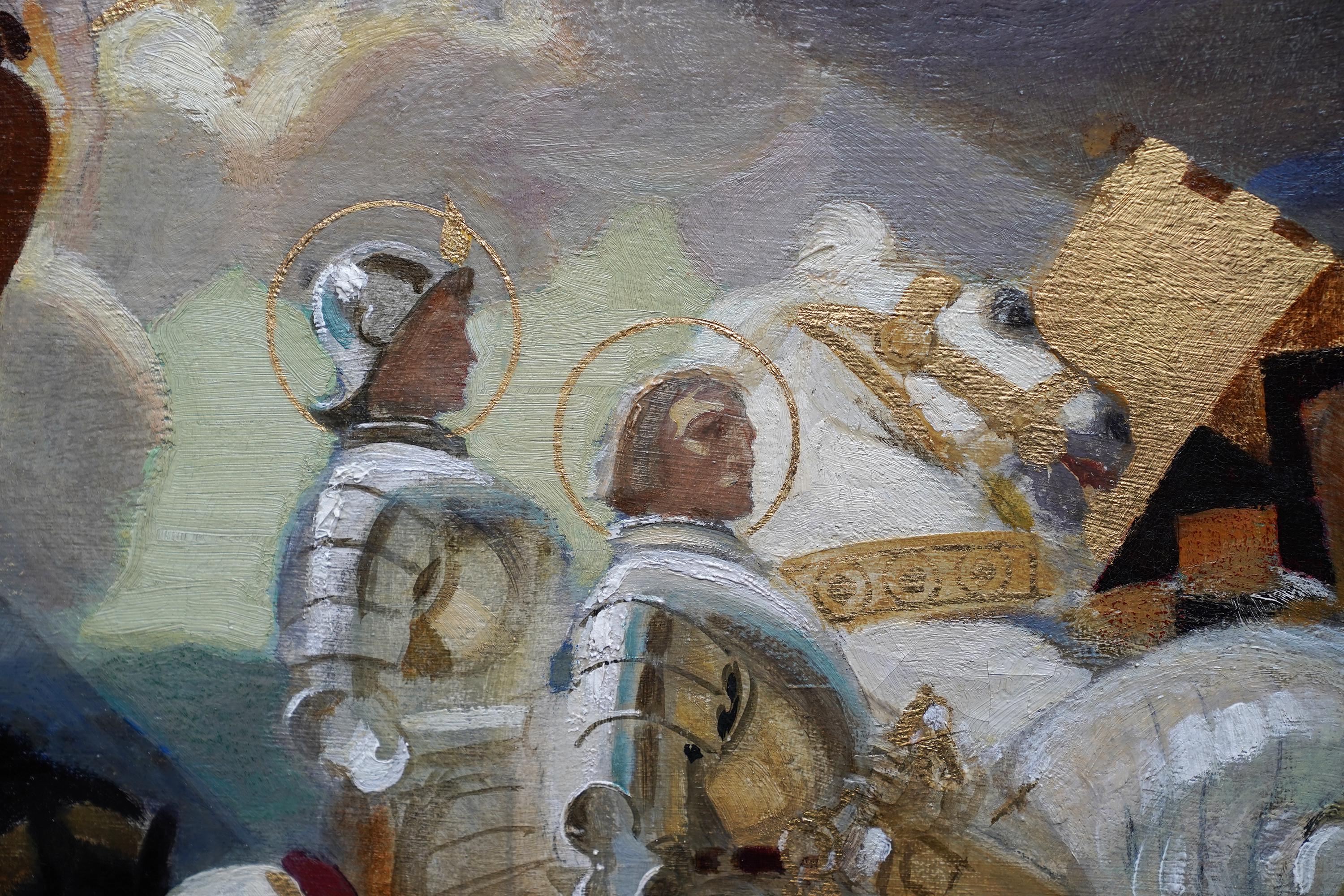 Onward Christian Soldiers - peinture à l'huile d'art religieuse édouardienne britannique de 1911  en vente 2