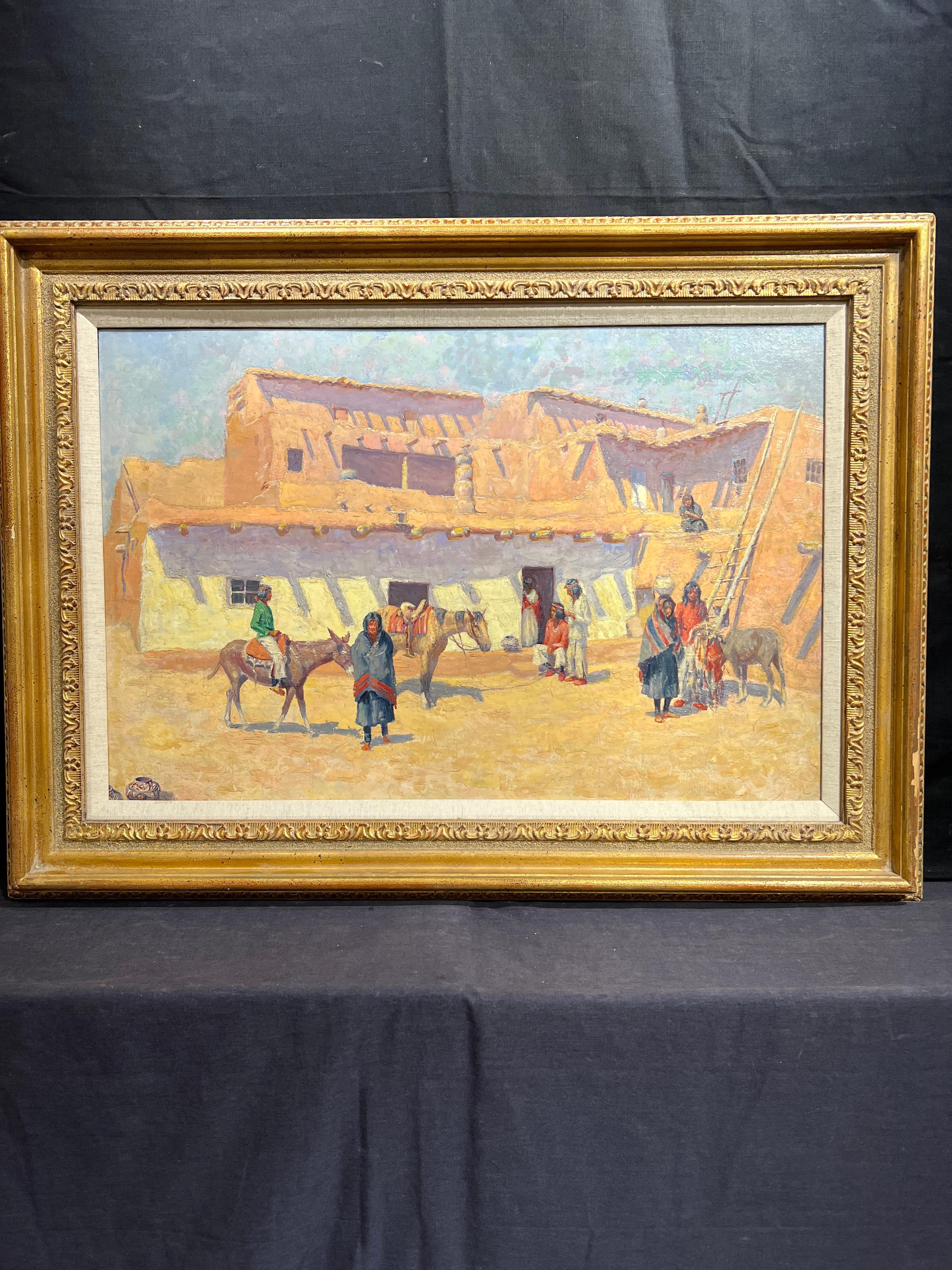 A metà giornata, villaggio di Zuni - Painting di Frank Reed Whiteside