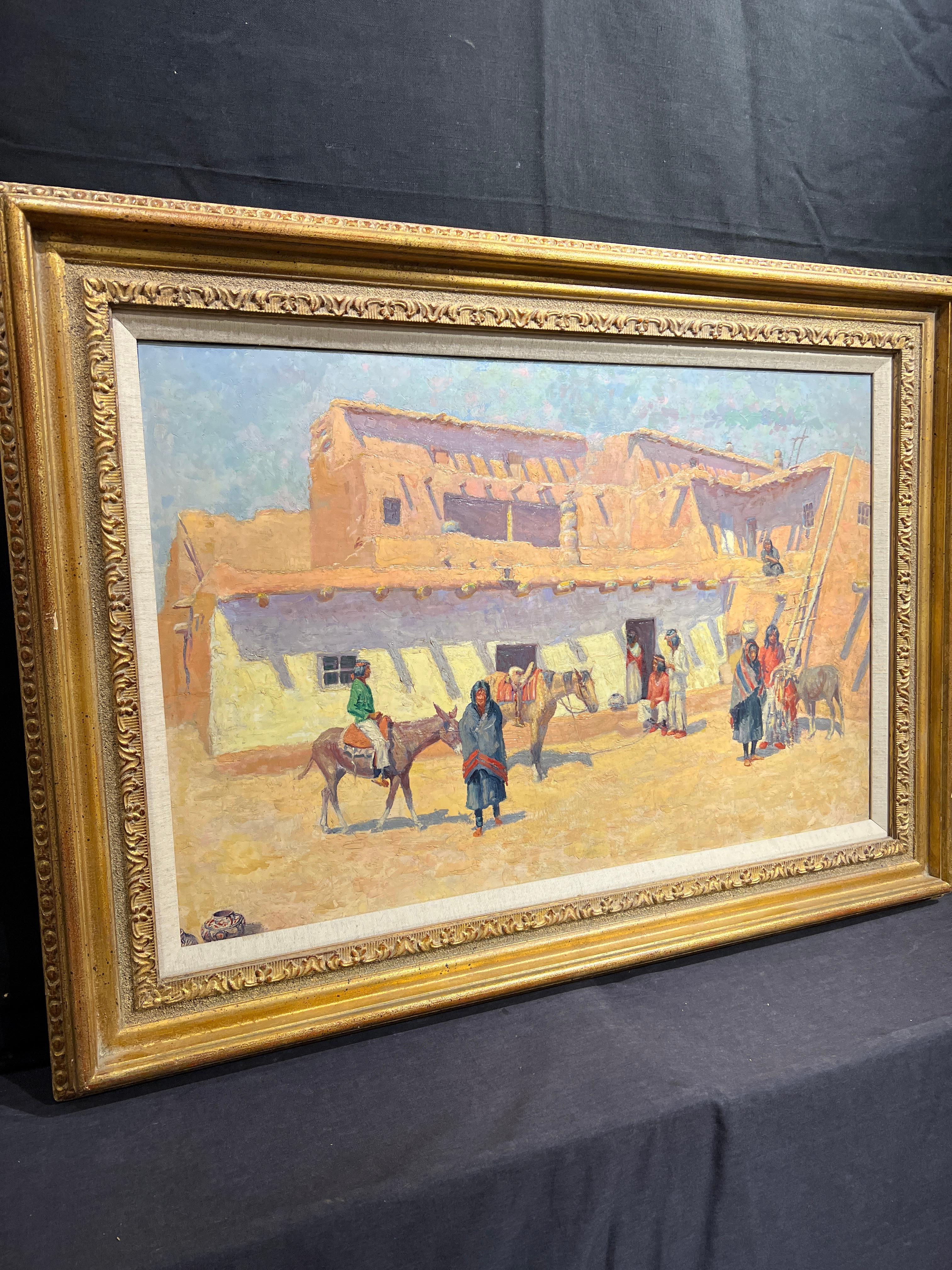 A metà giornata, villaggio di Zuni - Painting Altro stile artistico di Frank Reed Whiteside