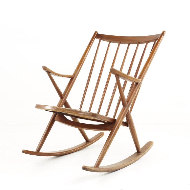 Mobler Rocking Chair Frank Reenskaug for Bramin Mobler Model 182 Mid Century Teak Rocking ...