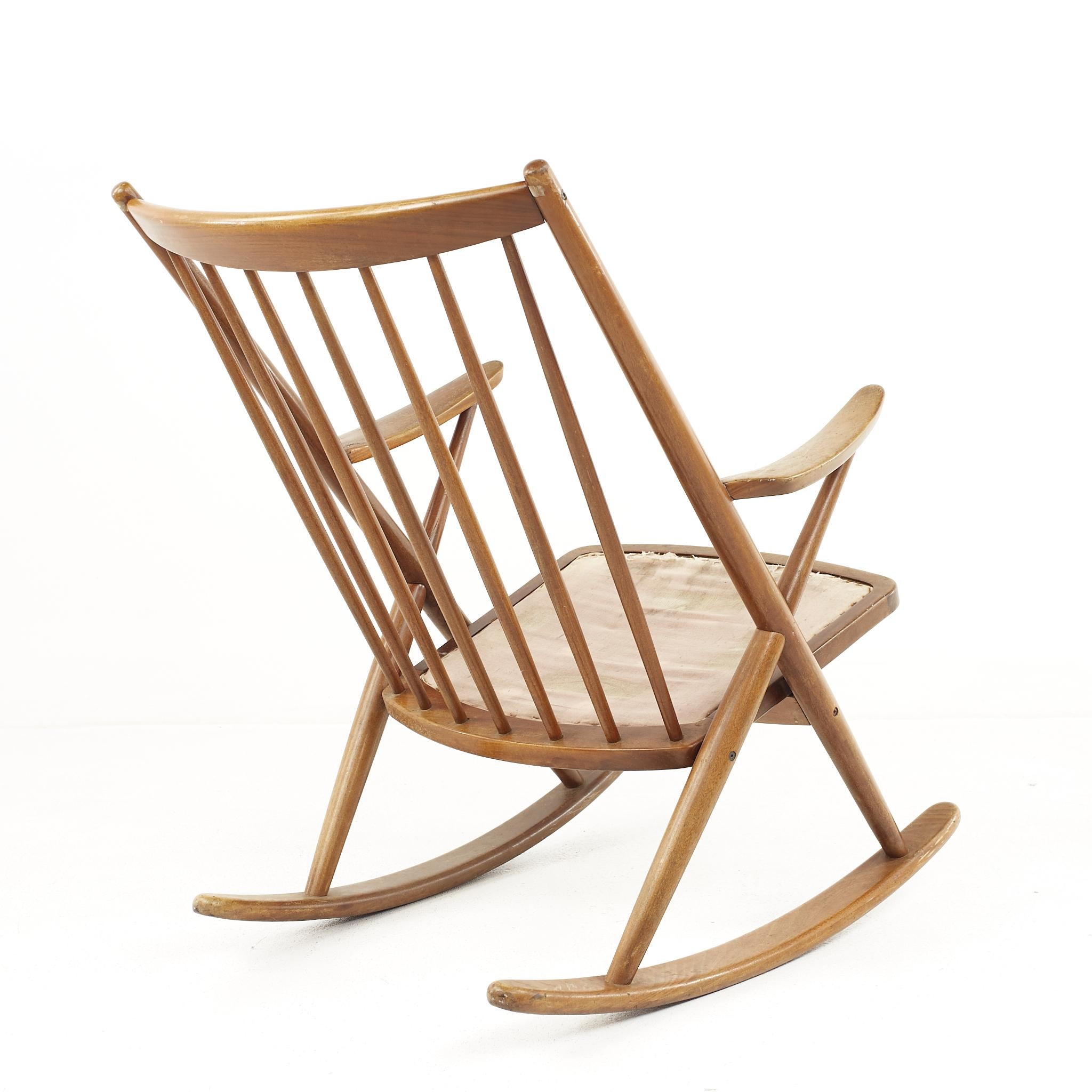 Danish Frank Reenskaug for Bramin Mobler Model 182 Mid Century Teak Rocking Chair