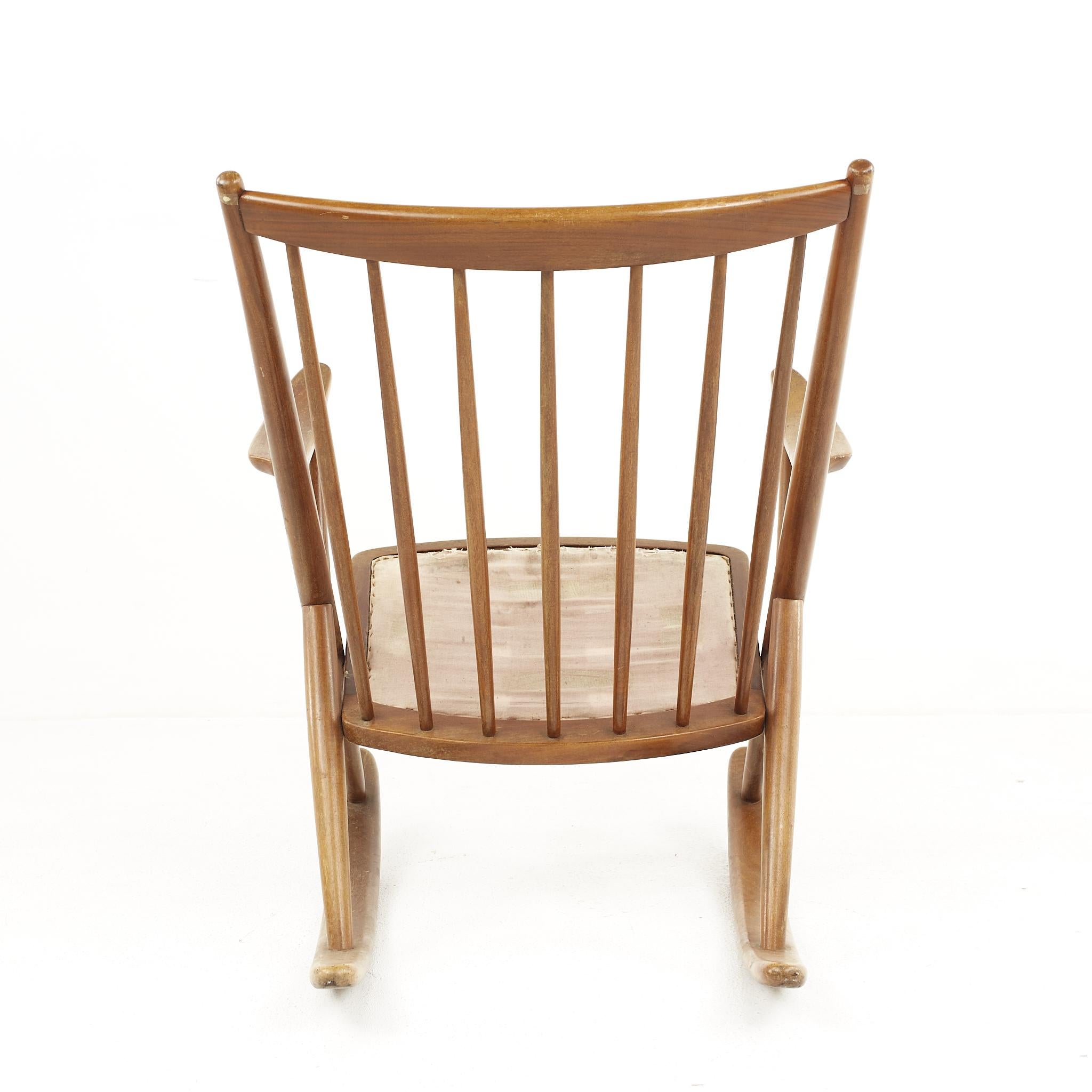 Frank Reenskaug for Bramin Mobler Model 182 Mid Century Teak Rocking Chair In Good Condition In Countryside, IL