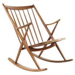 Frank Reenskaug for Bramin Mobler Model 182 Mid Century Teak Rocking Chair