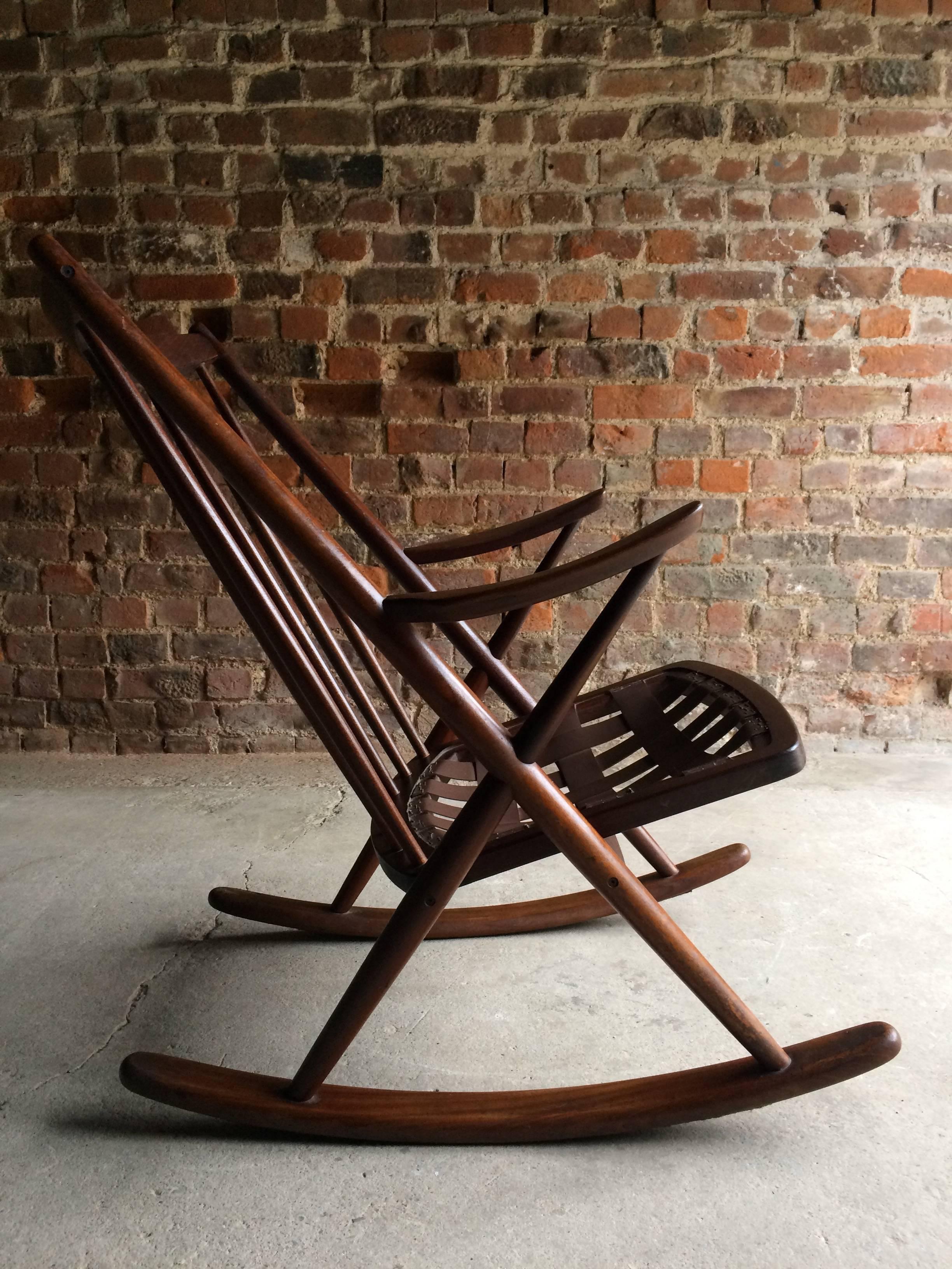 Frank Reenskaug Model 182 Walnut Rocking Chair by Bramin Mobler, circa 1960 5