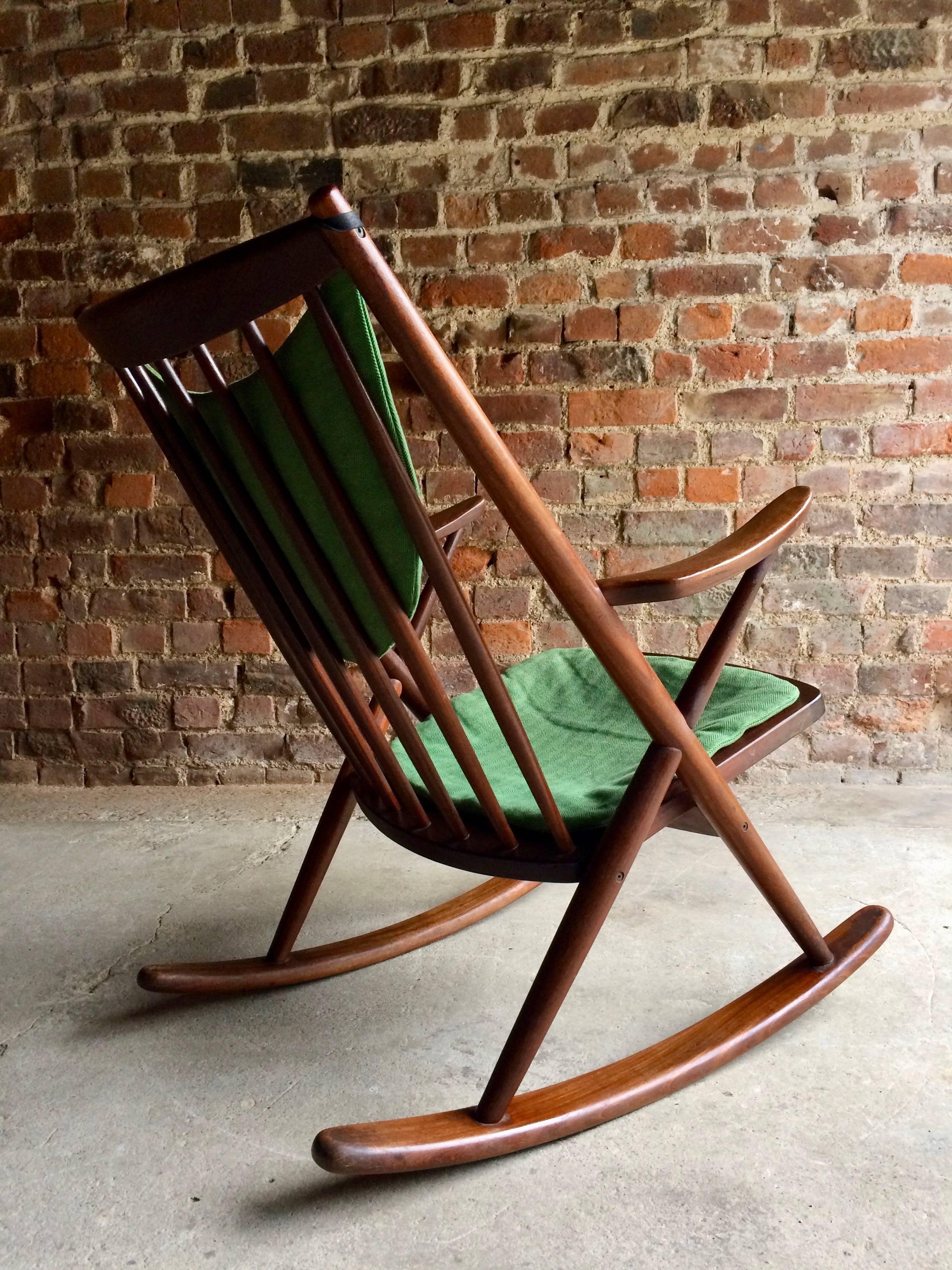 Frank Reenskaug Model 182 Walnut Rocking Chair by Bramin Mobler, circa 1960 2